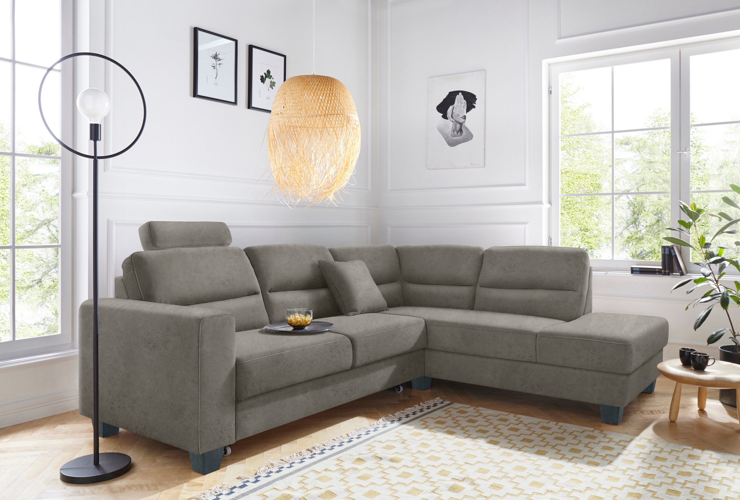 TRENDMANUFAKTUR Ecksofa »Chamber, L-Form«, inklusive einer Kopfstütze, wahlweise mit Schlaffunktion