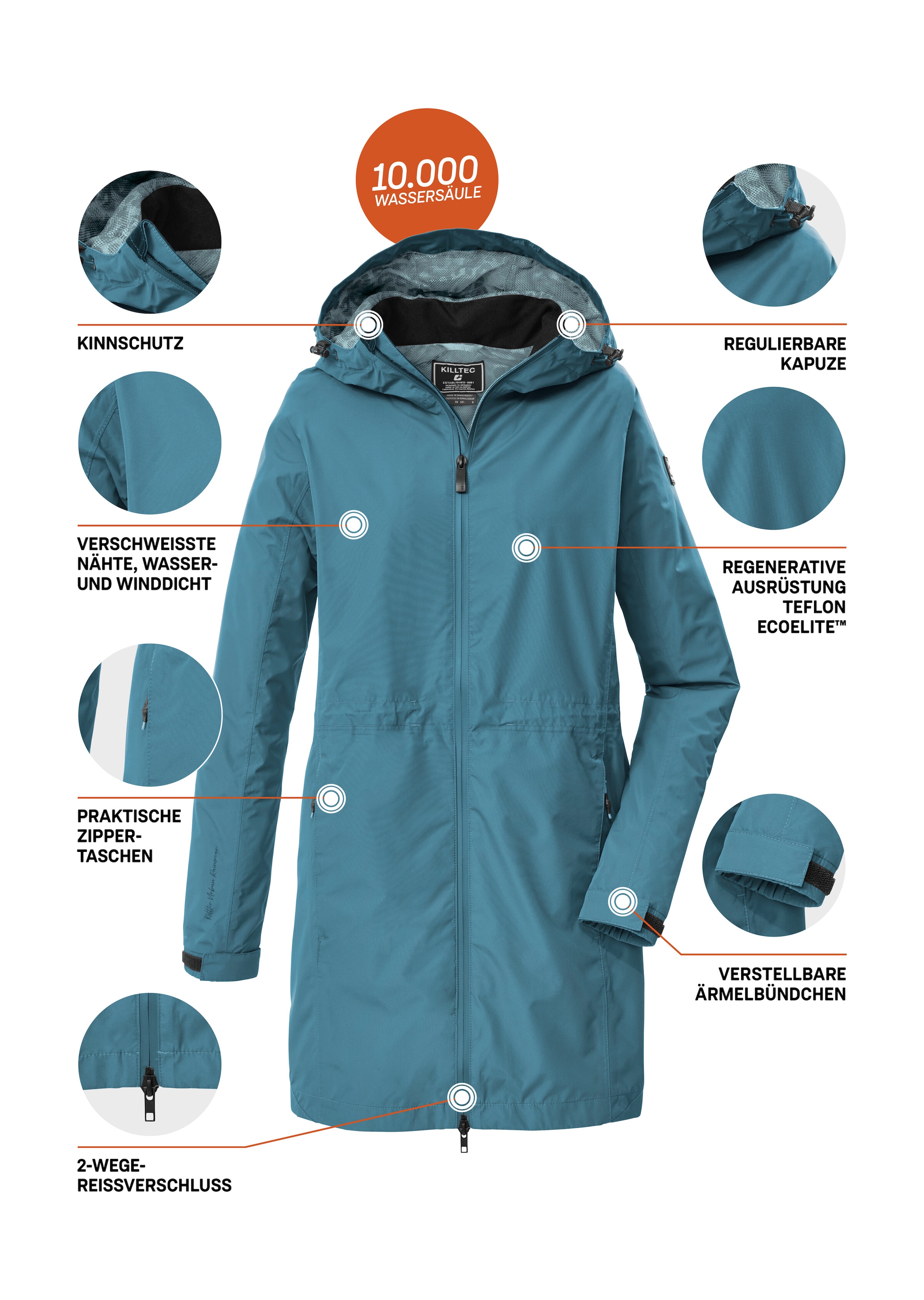 Killtec Parka »KOS 35 WMN PRK« Wasser- und winddichter Damenparka, atmungsaktiv, verstellbar