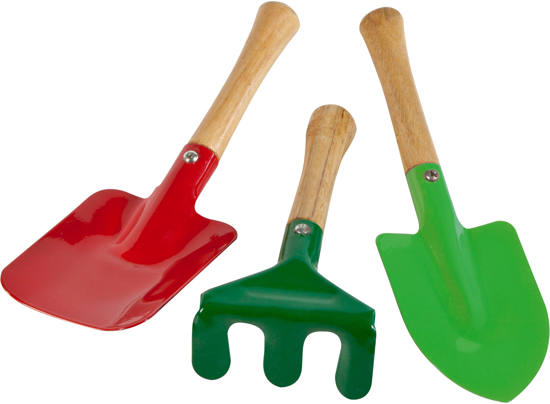 Windhager Spielzeug-Gartenset "für Kinder, Gartenwerkzeug aus Metall" inklusive Rechen, Hohlschaufel und Spitzschaufel