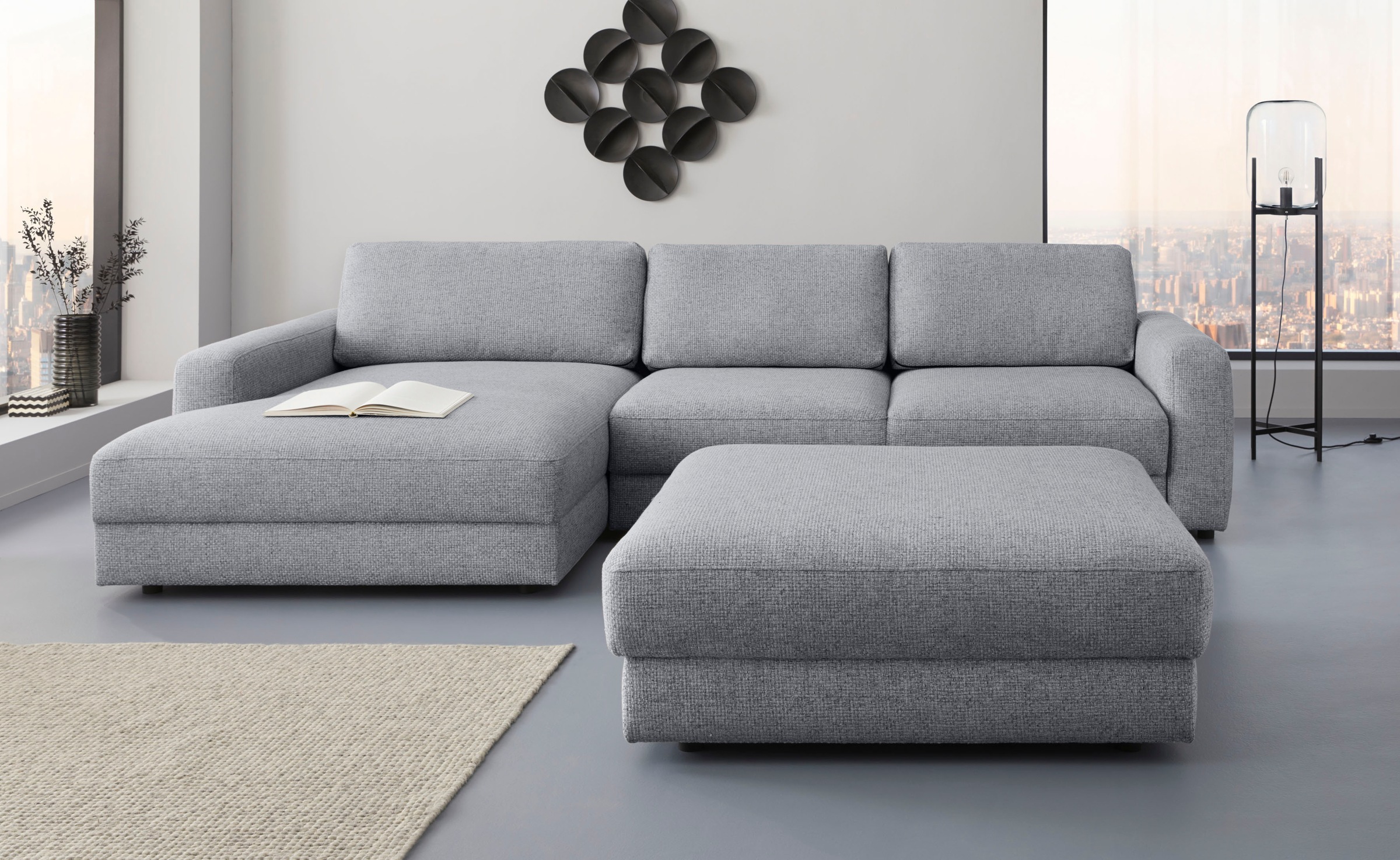 Home affaire Ecksofa "Bloomfield, bequem und elegant, Breite 303cm, L-Form" mit Bettfunktion und Bettkasten, Unser Dauertiefpreis