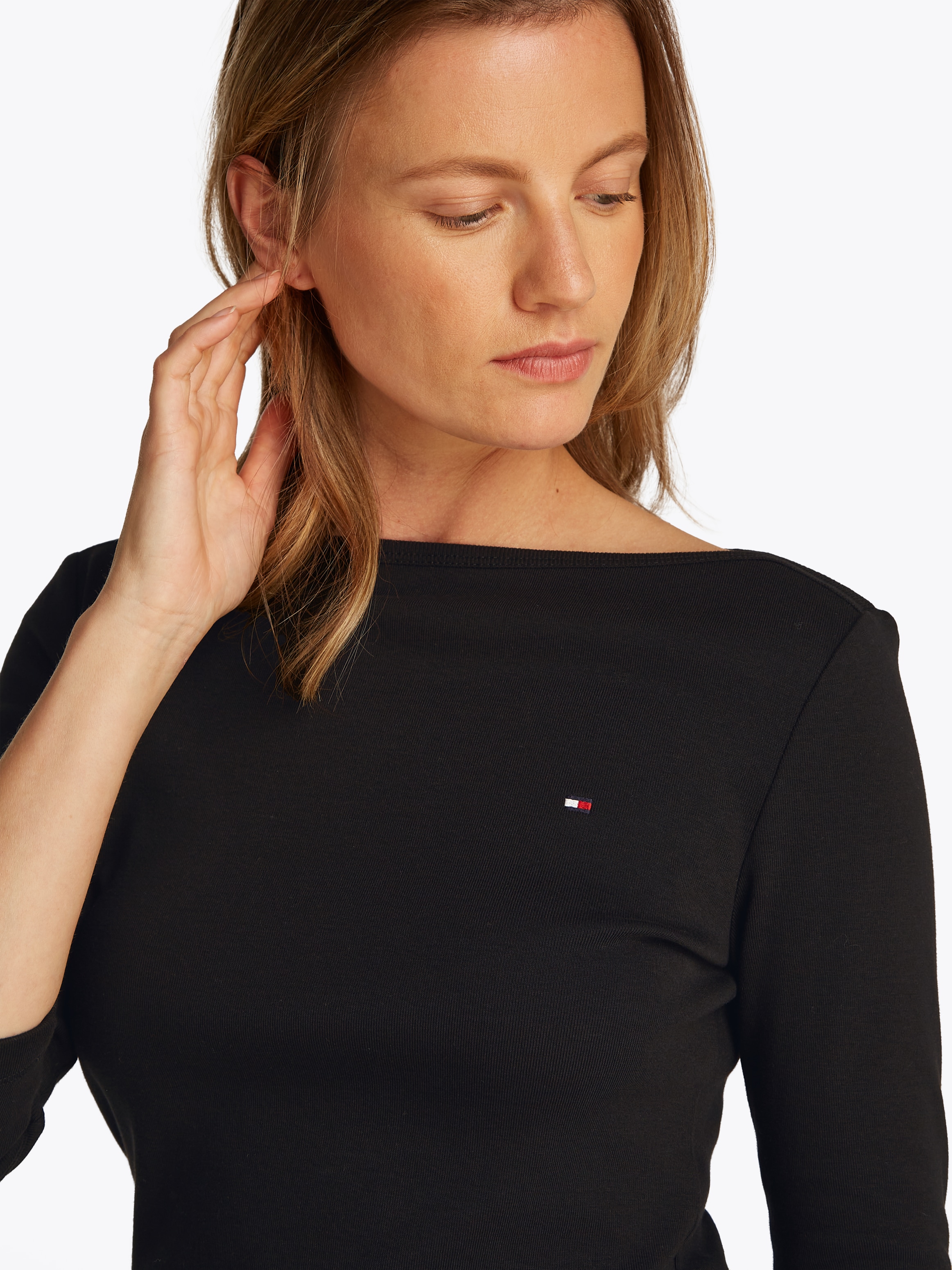 Tommy Hilfiger 3/4-Arm-Shirt »NEW CODY SLIM BOAT-NK 3/4SLV«, mit Logostickerei