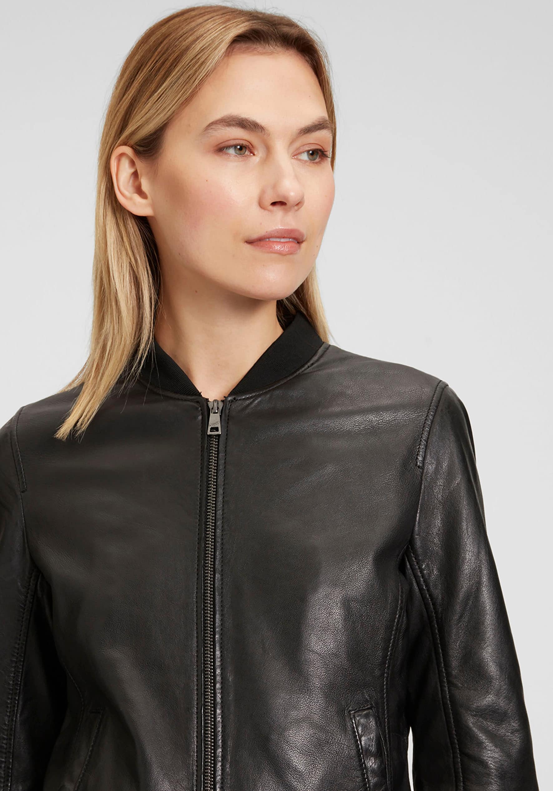 Mauritius Lederjacke »MWBjella«, mit Stehkragen, Reißverschluss, Strickbündchen