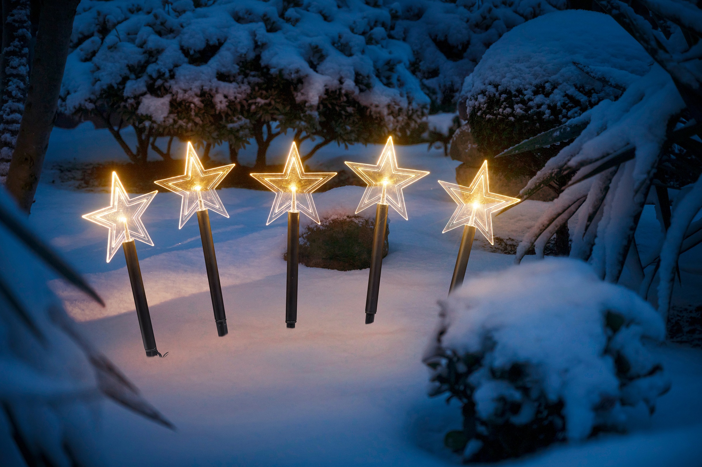 Thumbnail - IC Winterworld LED Stern "Weihnachtsstern, Weihnachtsdeko" Gartenstecker mit Timerfunktion, für den Innen- und Außenbere...