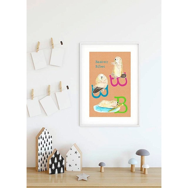 (1 Wohnzimmer Kinderzimmer, BAUR Komar St.), Animal | B«, Poster Schlafzimmer, Buchstaben, »ABC