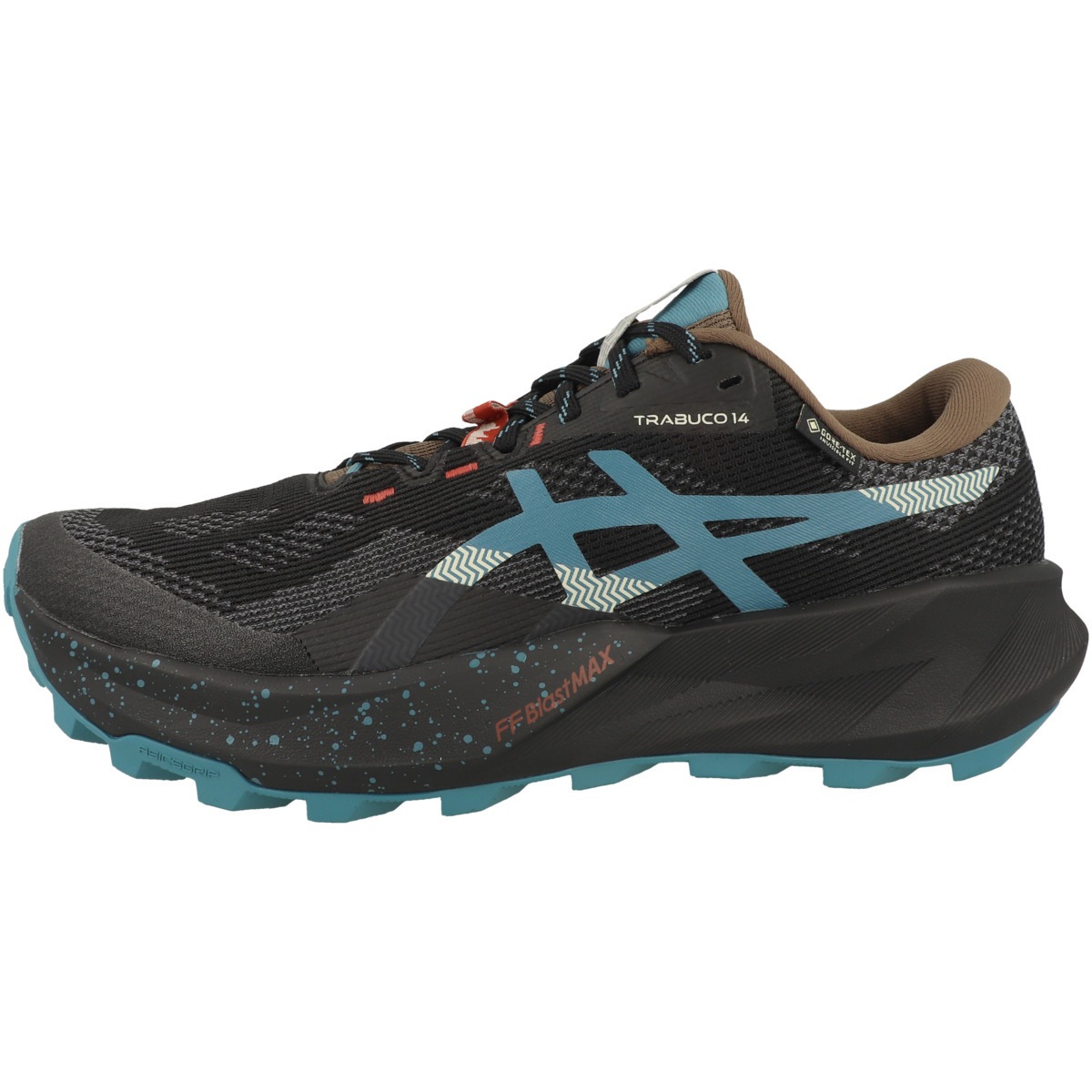 "Laufschuh ASICS ""Asics Trabuco 14 GTX Laufschuhe Herren Schuhe"", Herren, Gr. 43,5, schwarz, Synthetik, Textil, Schuhe Laufschuh, Elastisches