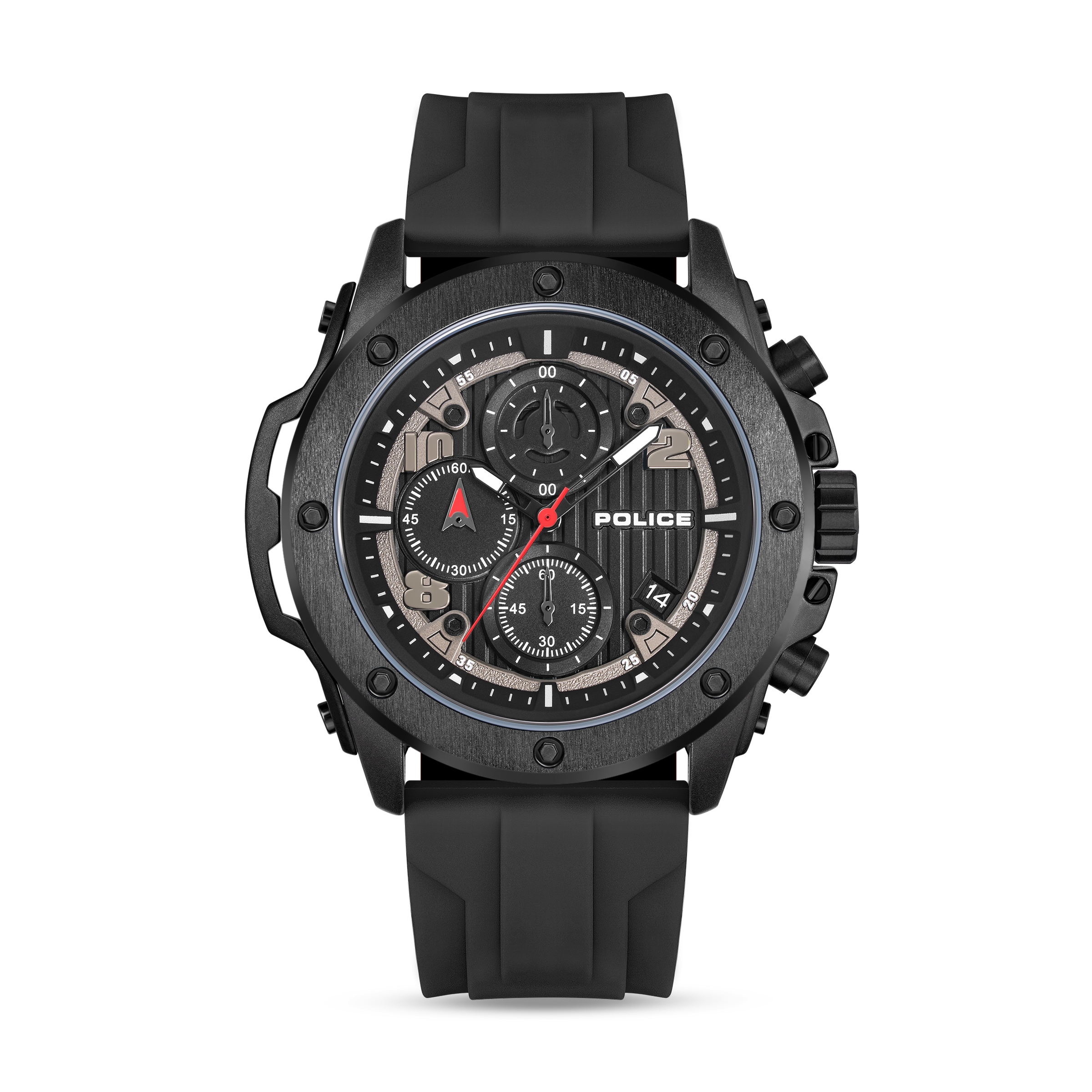 Police Chronograph »Clout Orb« Quarzuhr, Armbanduhr, Herrenuhr, Silikonarmband, analog, Tag