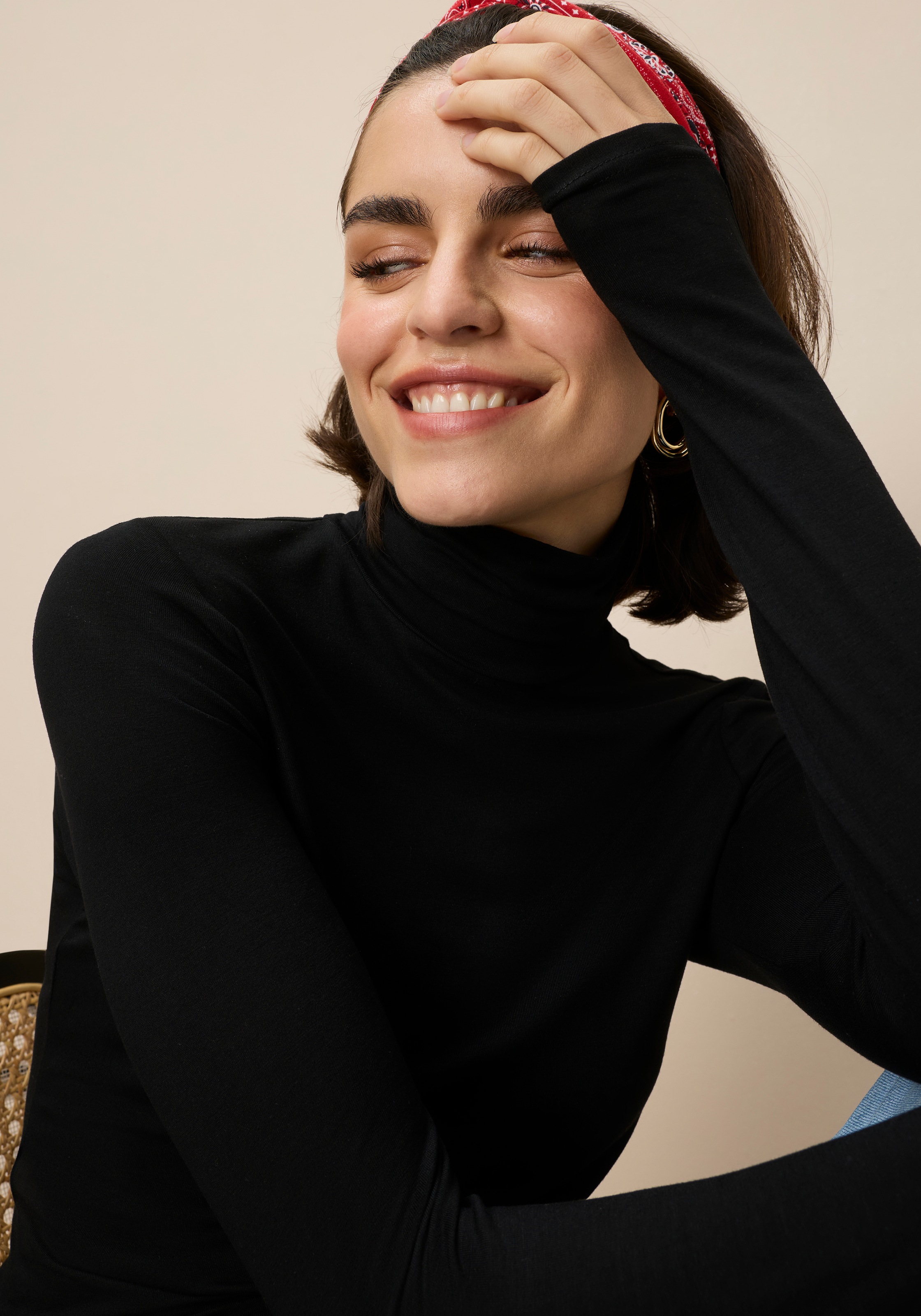 Thumbnail - Tamaris Rollkragenshirt Langarm, Basic, aus elastischem Material