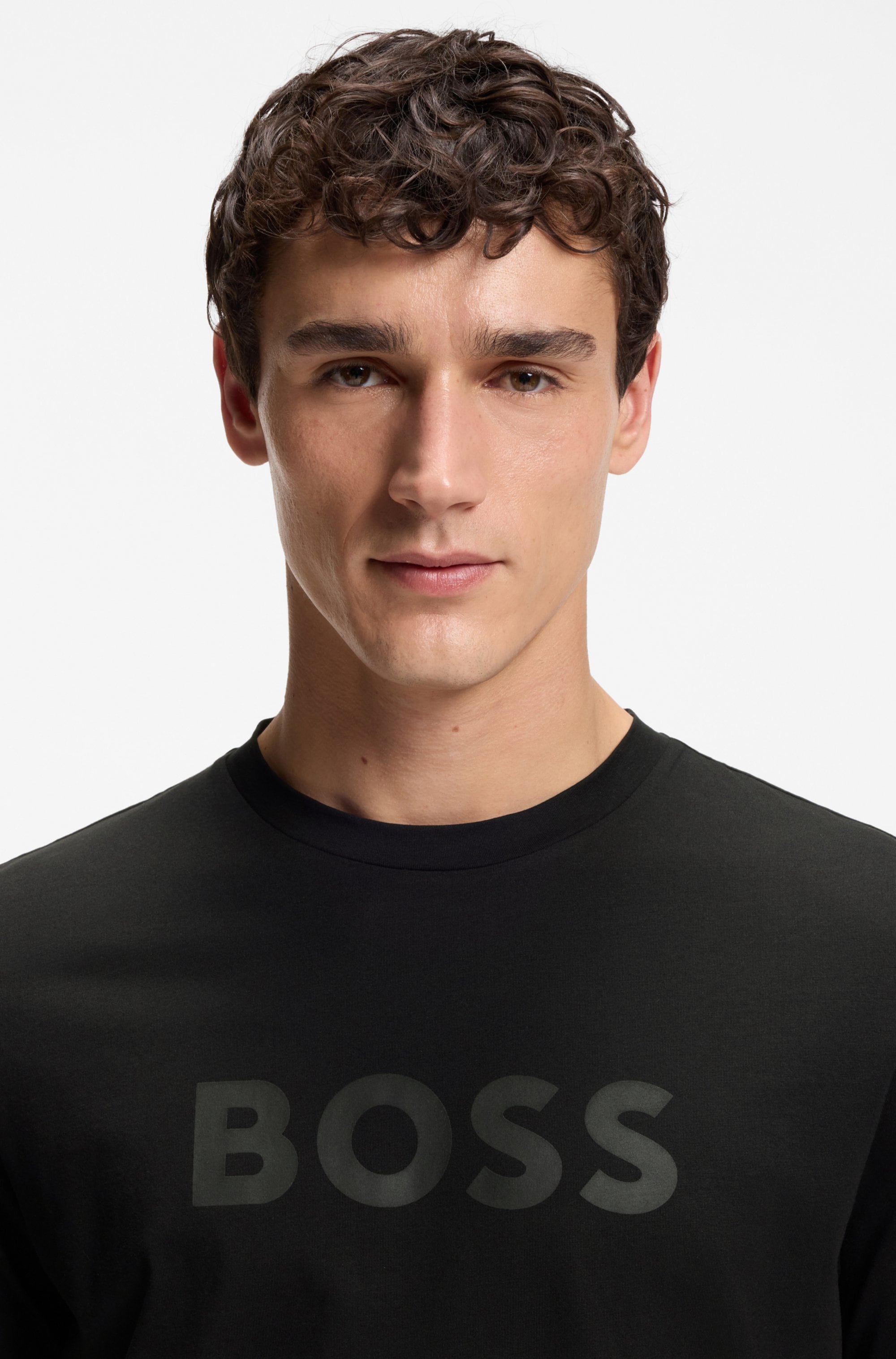 BOSS ORANGE T-Shirt Rundhalsausschnitt, Regular Fit, großer Logodruck