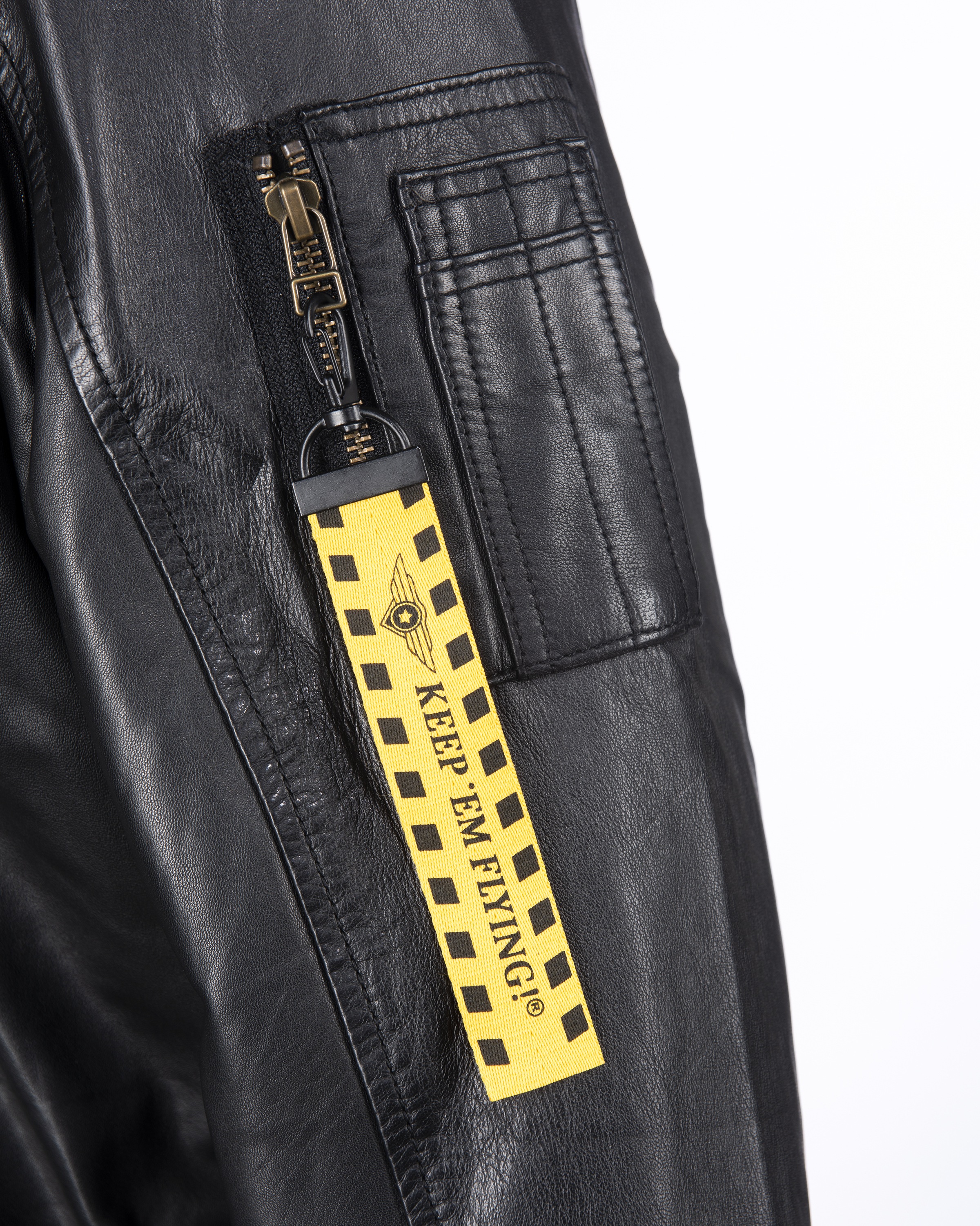 Top Gun TGJ1004 Men Leather Jacket Black 48S 3