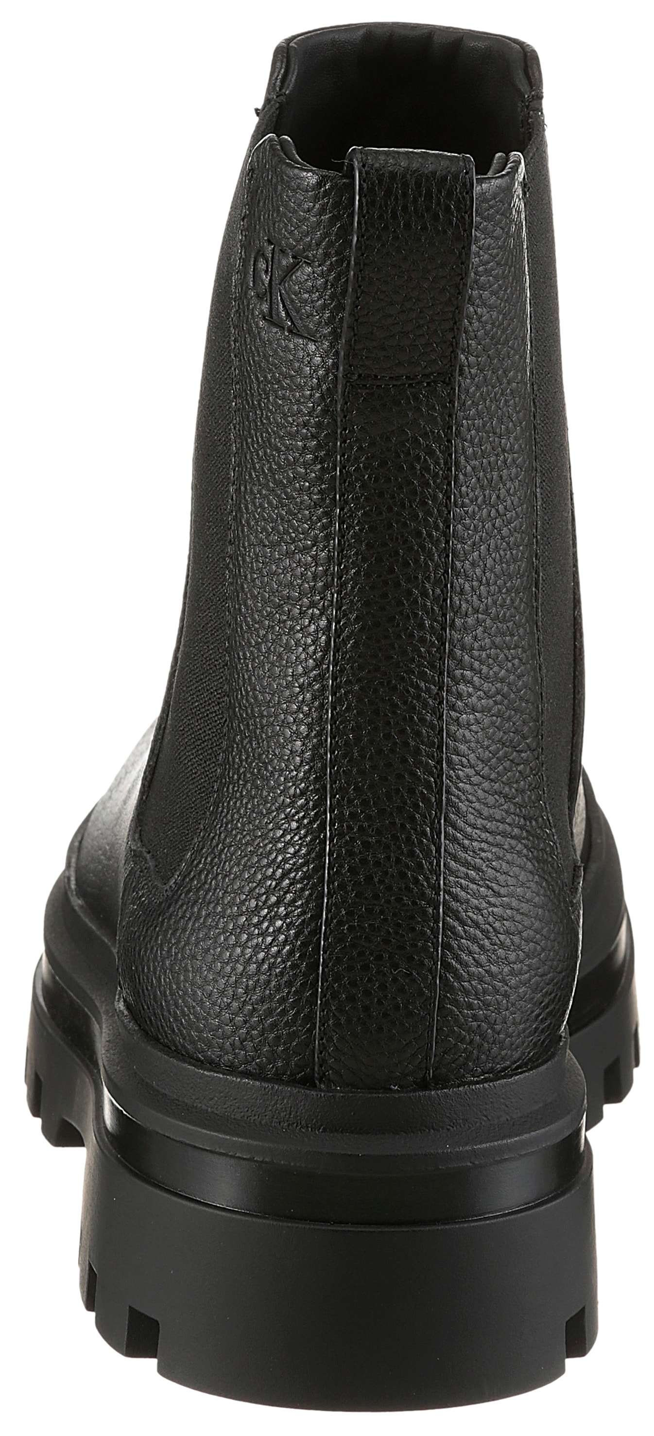 Calvin Klein Jeans Chelseaboots »LUGGED CHELSEA BOOT HIGH LTH«, Stiefelette, Klassik-Boots, Stretcheinsätze, mit Anziehlasche