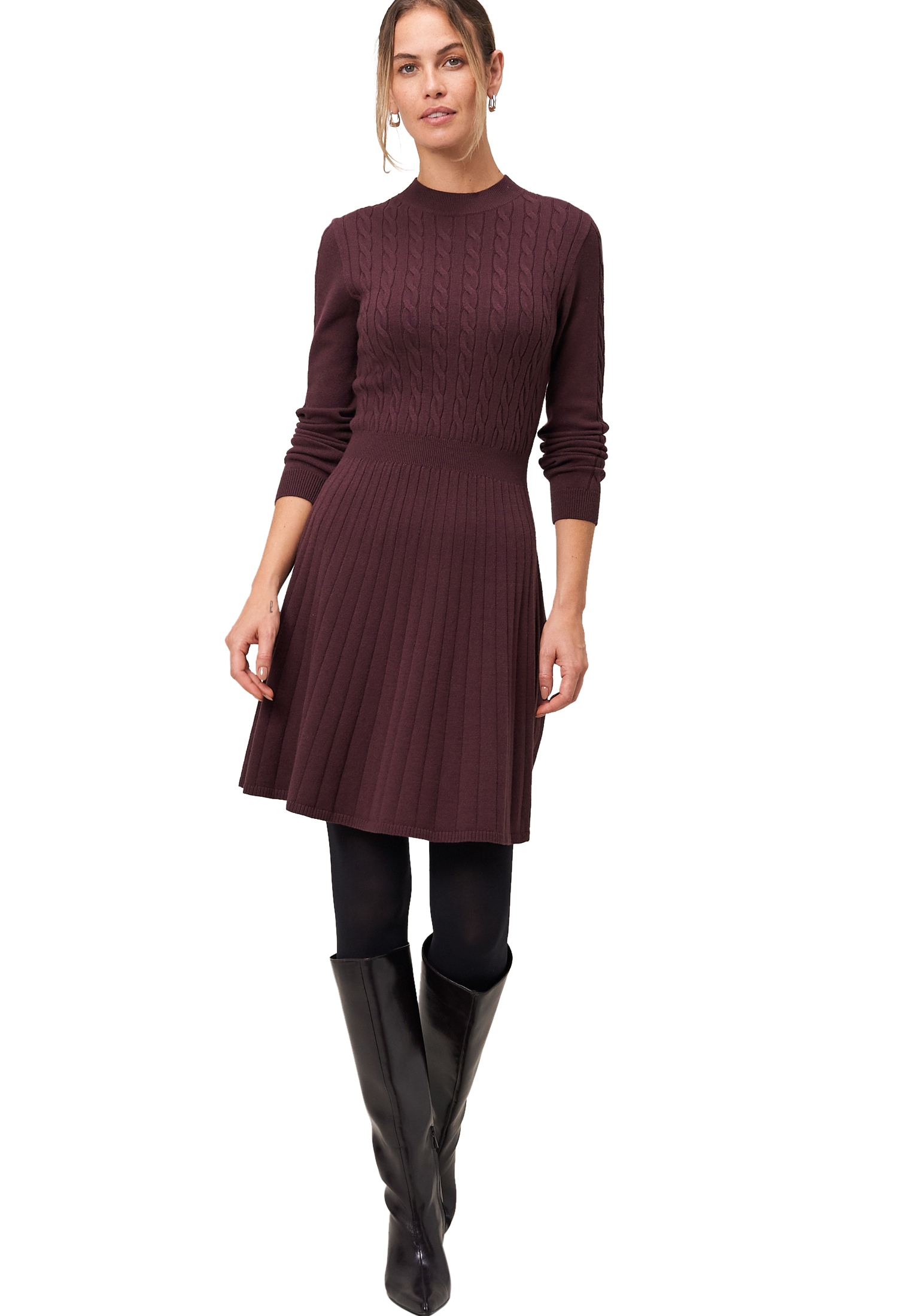 Zero Strickkleid »zero Damen Strickkleid mit Zopfmuster«, strukturiert