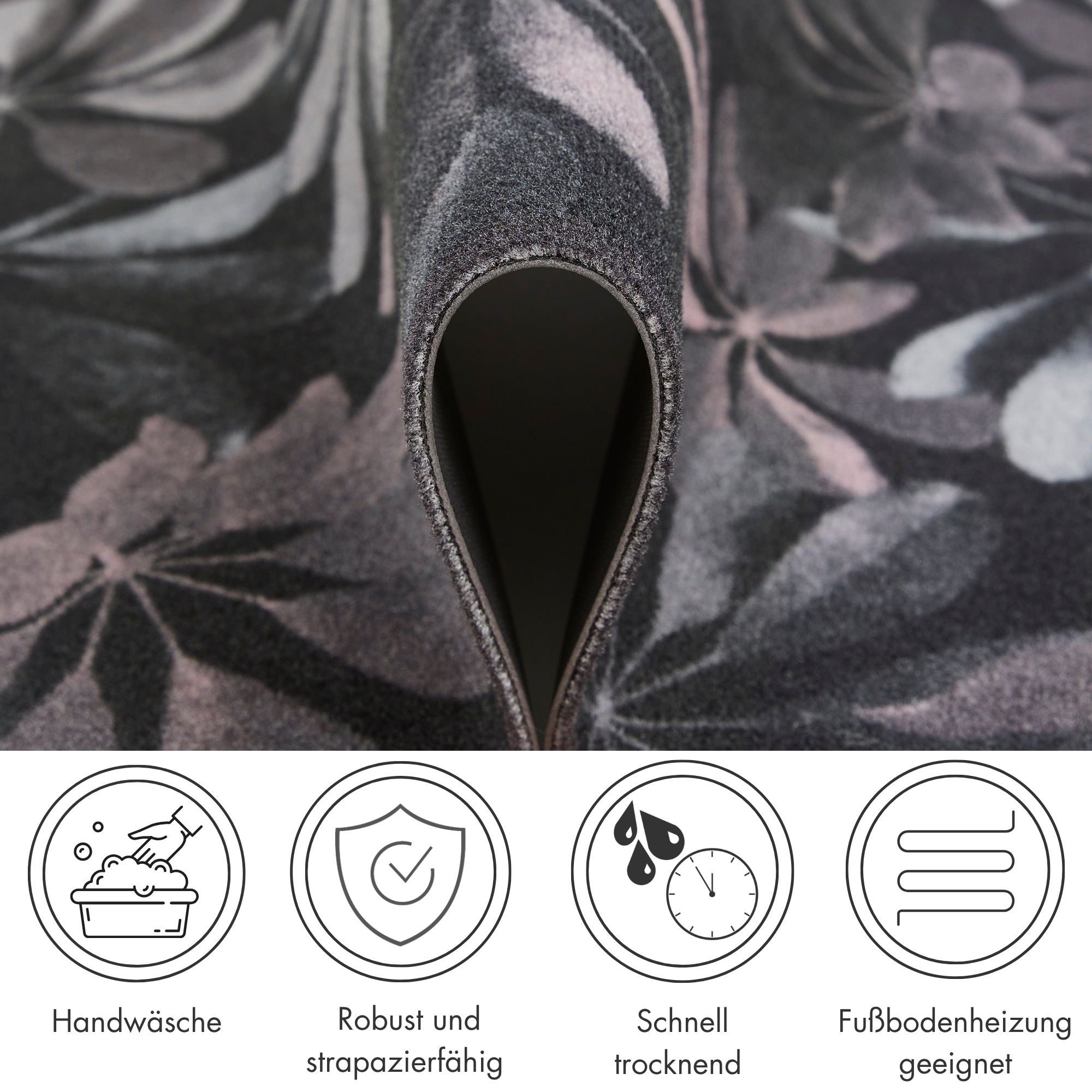Andiamo Fußmatte »Metropolitan, Welcome, Made in Belgium«, rechteckig, 4 mm Höhe, Schmutzfangmatte, mit Spruch, rutschhemmend, waschbar