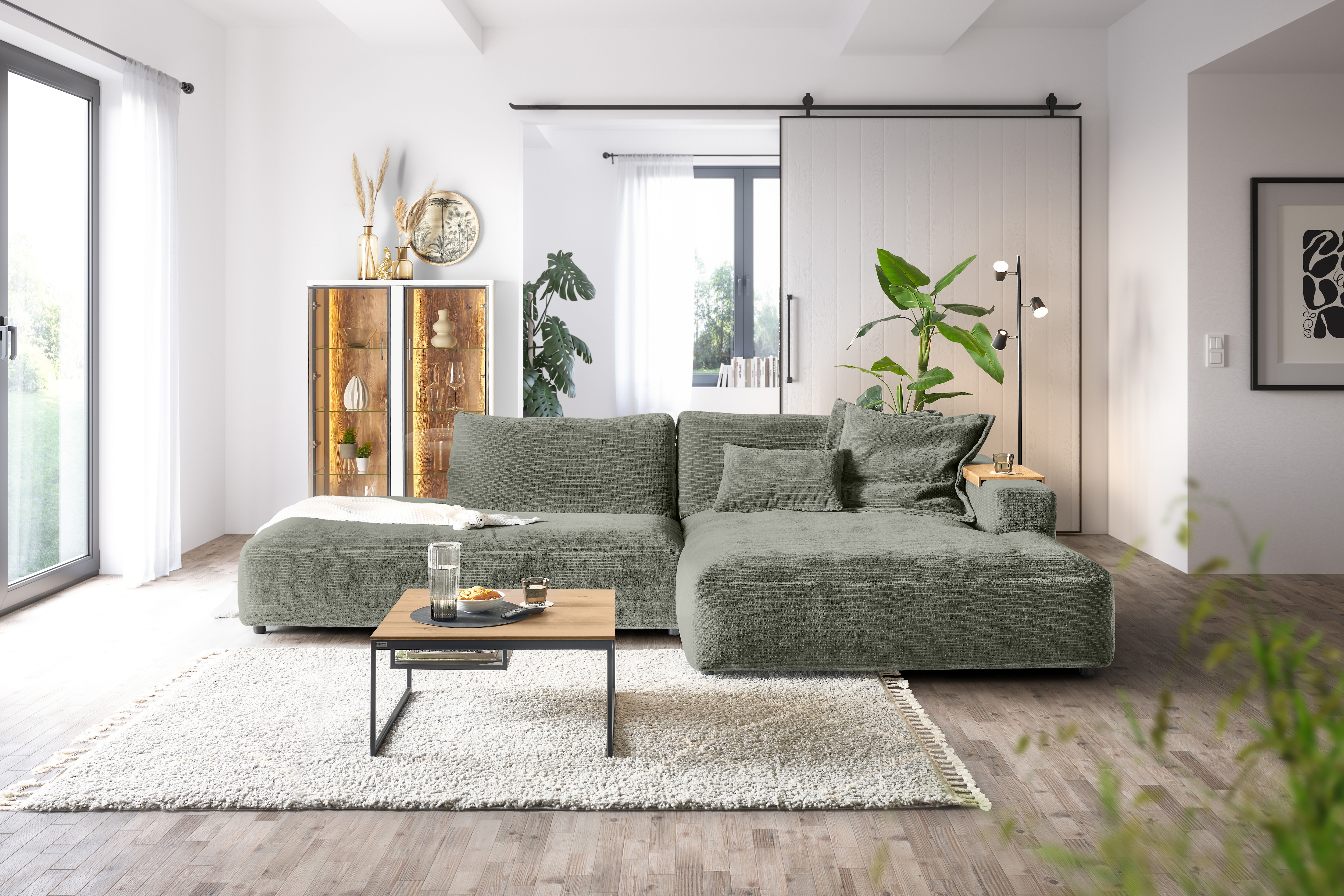 Musterring Ecksofa "Lucia modern und bequem, Breite 330cm, L-Form" verschiedene Farben, großer Longchair mit Armlehne, B330 x T190 cm