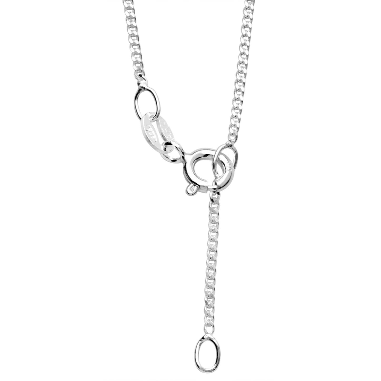 Silberkette OSTSEE-SCHMUCK "Ostsee-Schmuck Kette Panzer diamantiert 1,3 mm breit", silber, Halsketten, Damen, 36 bis 38cm, Silber 925 (Sterlingsilber), L: 36 38, Silberkette 4