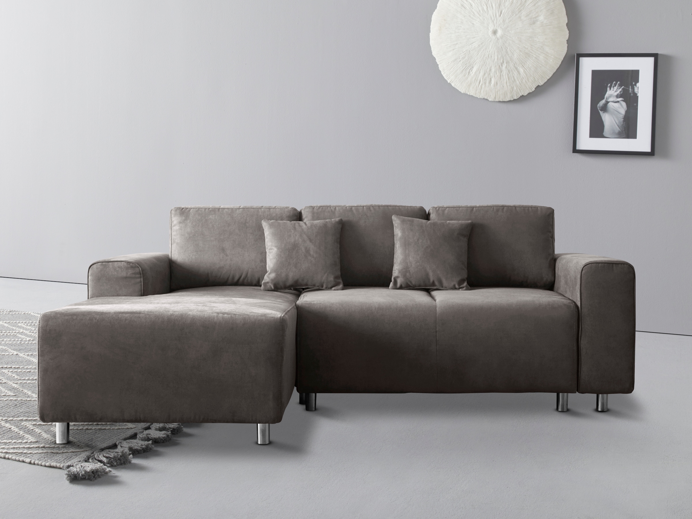 Home affaire Ecksofa "Györ", L-Form, wahlweise mit Bettfunktion und Bettkas günstig online kaufen
