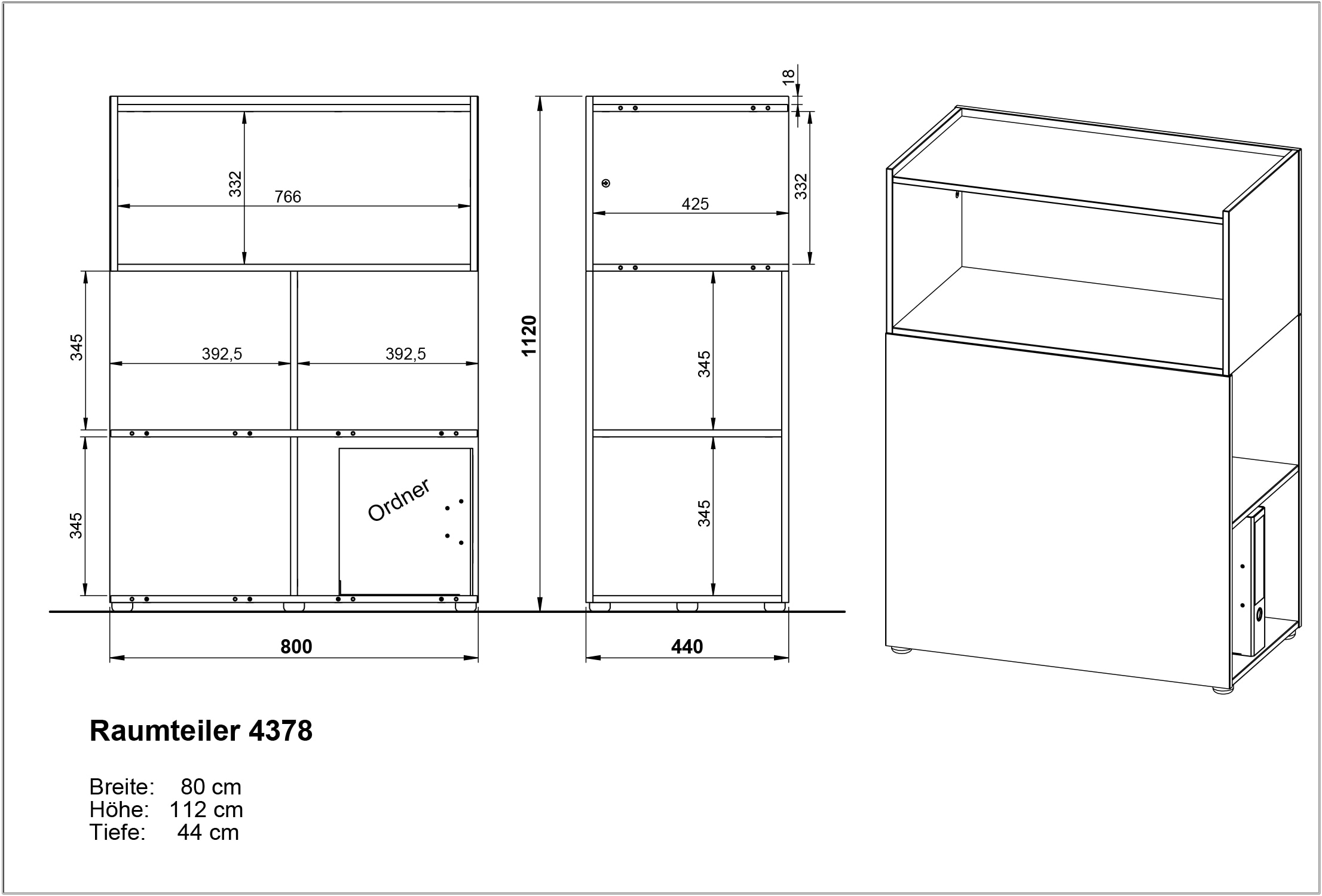 GERMANIA Büromöbel-Set »Mailand«, (3 tlg.), inkl. Schreibtisch, Rollcontainer und Raumteiler