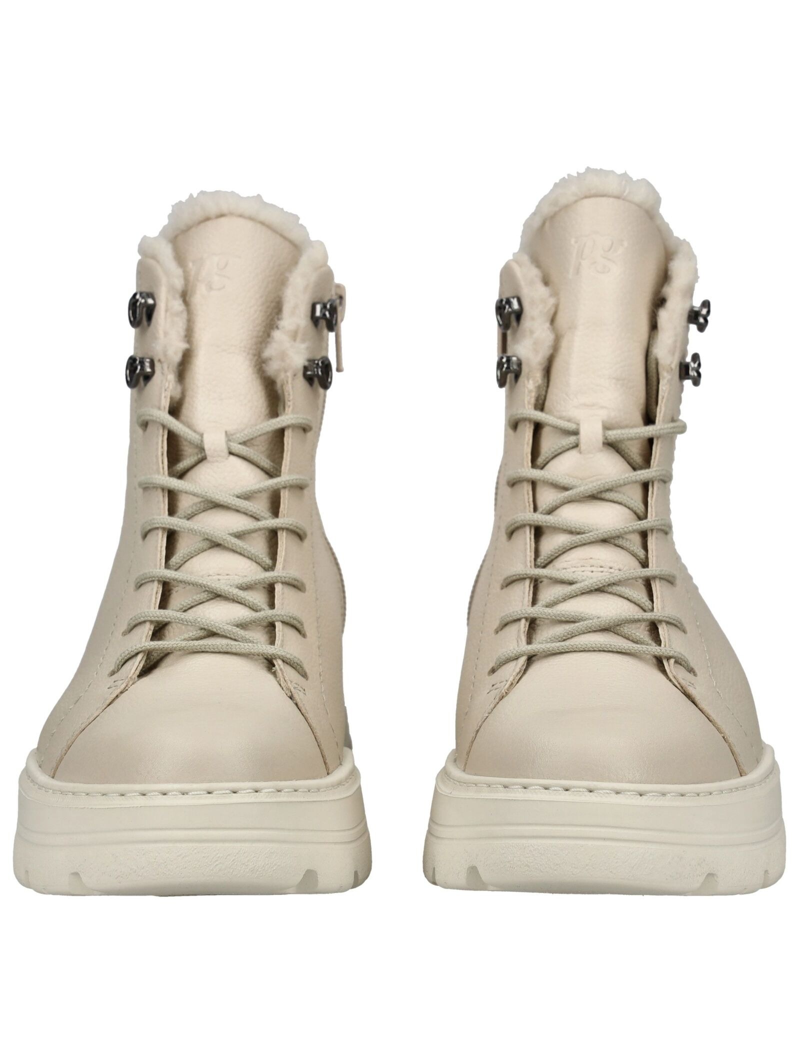 Schnürstiefelette PAUL GREEN "Paul Green Stiefelette Glattleder", Damen, Gr. 38,5, beige, Glattleder, Schuhe Schnürstiefelette 2