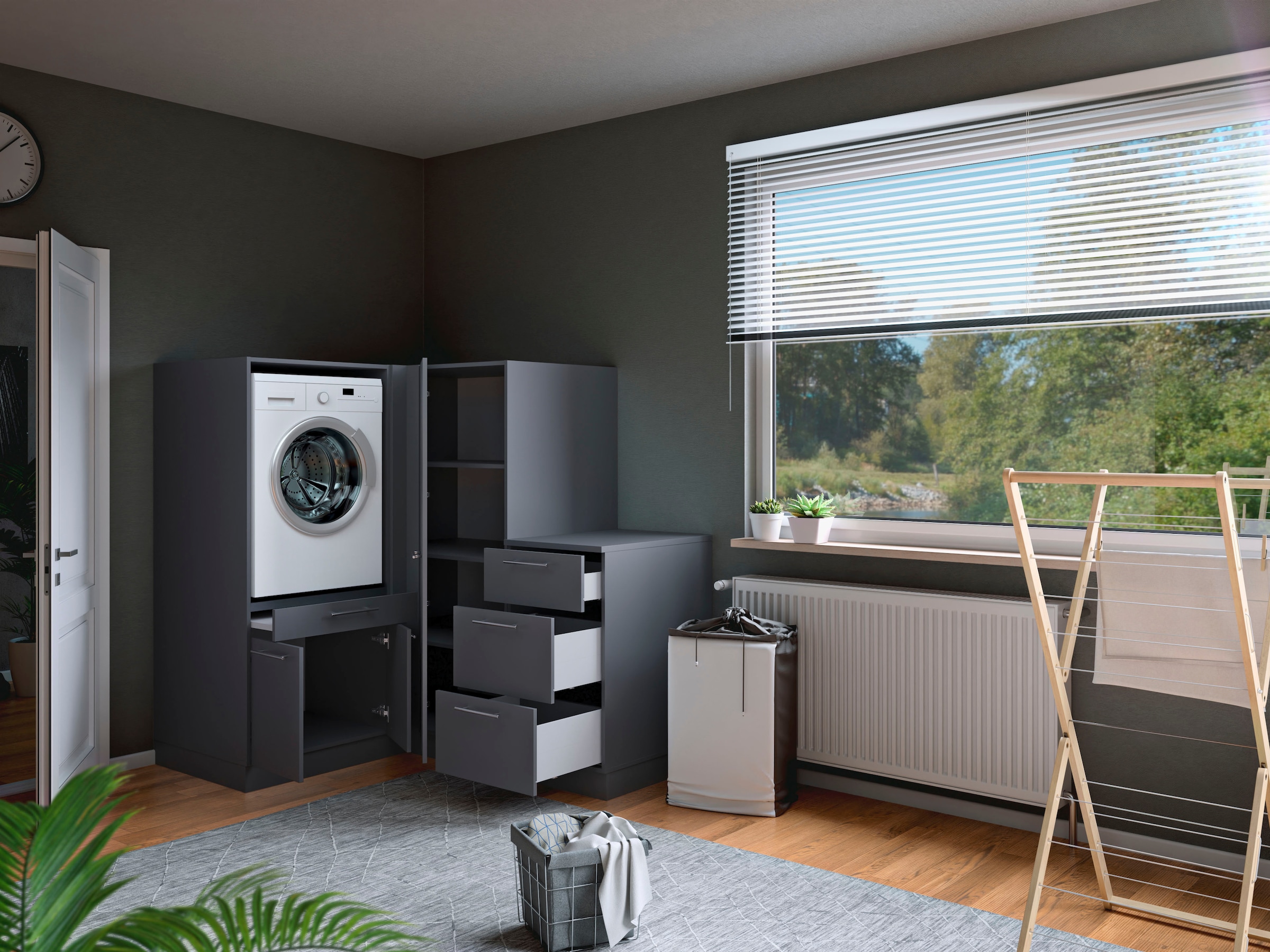 Laundreezy Mehrzweckschrank-Set »Laundreezy, 3-tlg. Mehrzweckschrank-Set B/H/T 150/162/68 cm« 3 Stk. tlg.