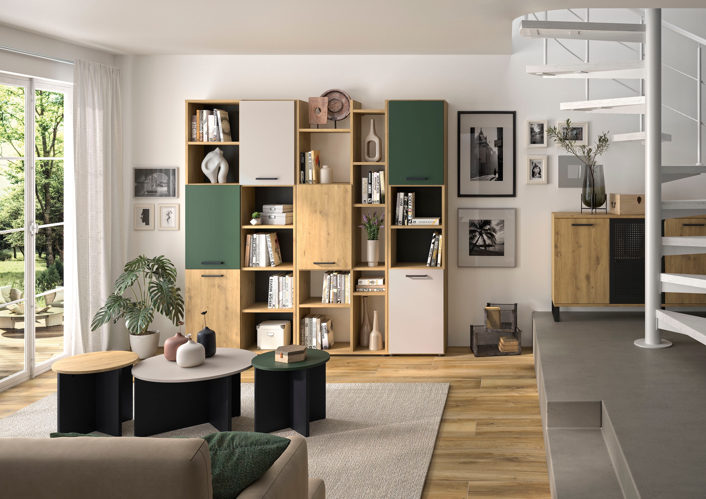 Gami Bücherregal »CRAFT«, Bücherregal mit 4 Regalböden und 6 Ablageflächen