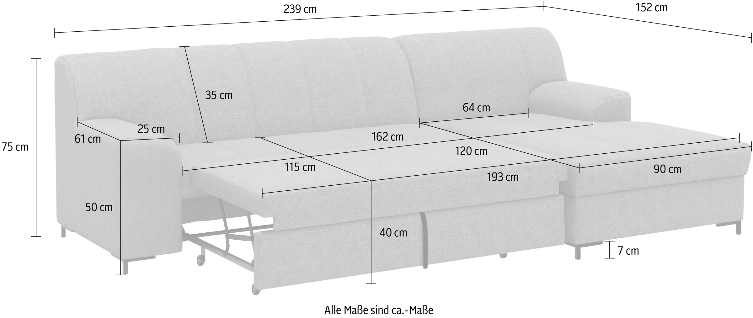 INOSIGN Ecksofa »Balme L-Form«, Inkl. Zierkissen, wahlweise mit Bettfunktion