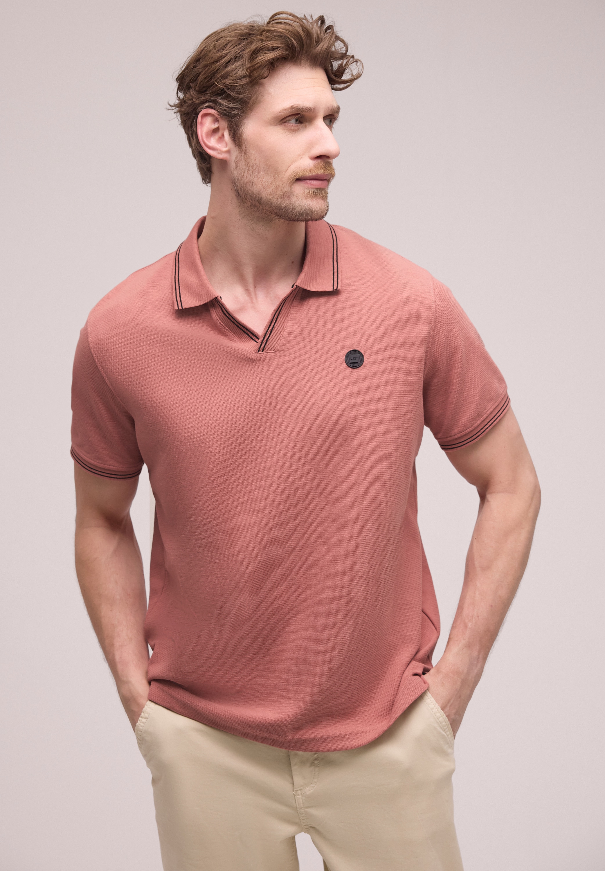 STREET ONE MEN Poloshirt im soften Baumwoll-Mix