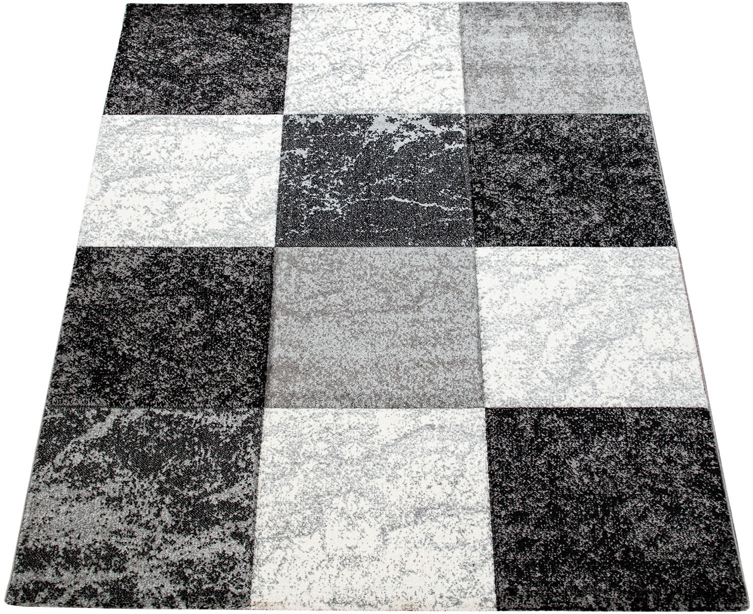 Paco Home Teppich »Inferno 757«, rechteckig, Kurzflor, kariertes Marmor Design,... kaufen