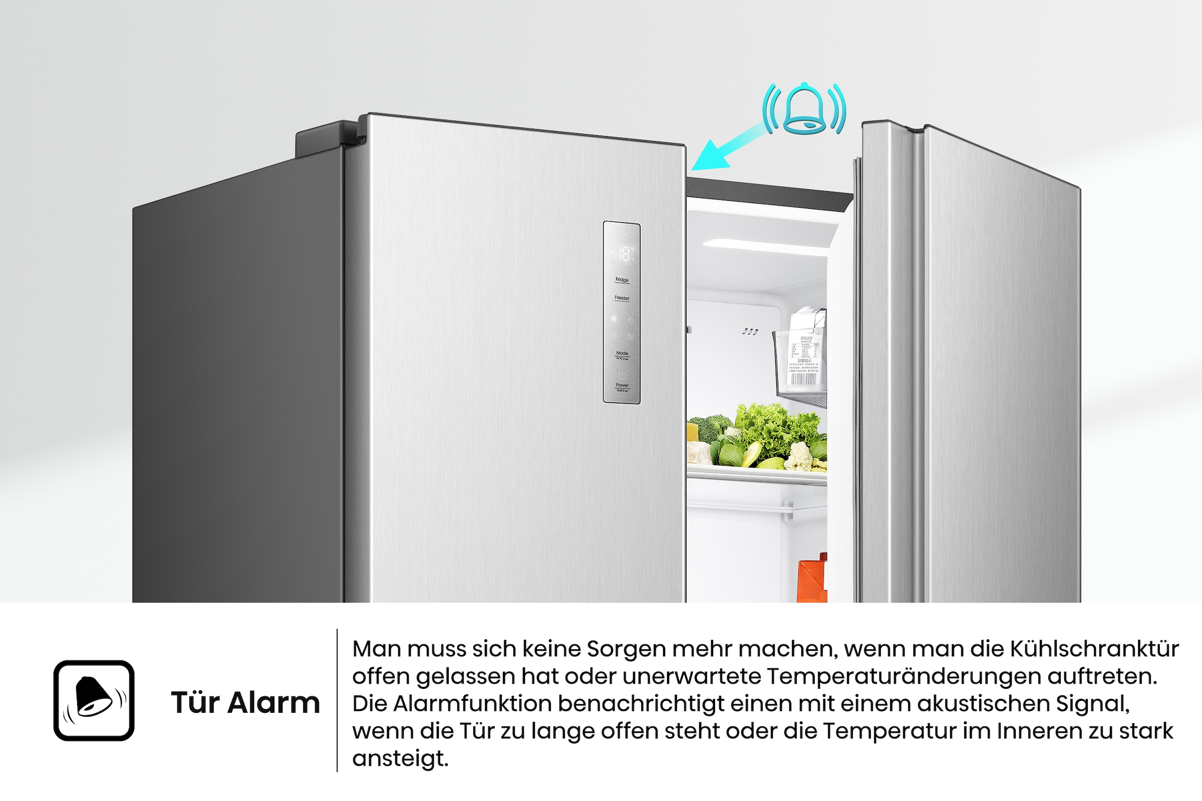 Hisense Side-by-Side »MS91558IC« 178,6 cm hoch 91,1 cm breit MultiAirFlow-System