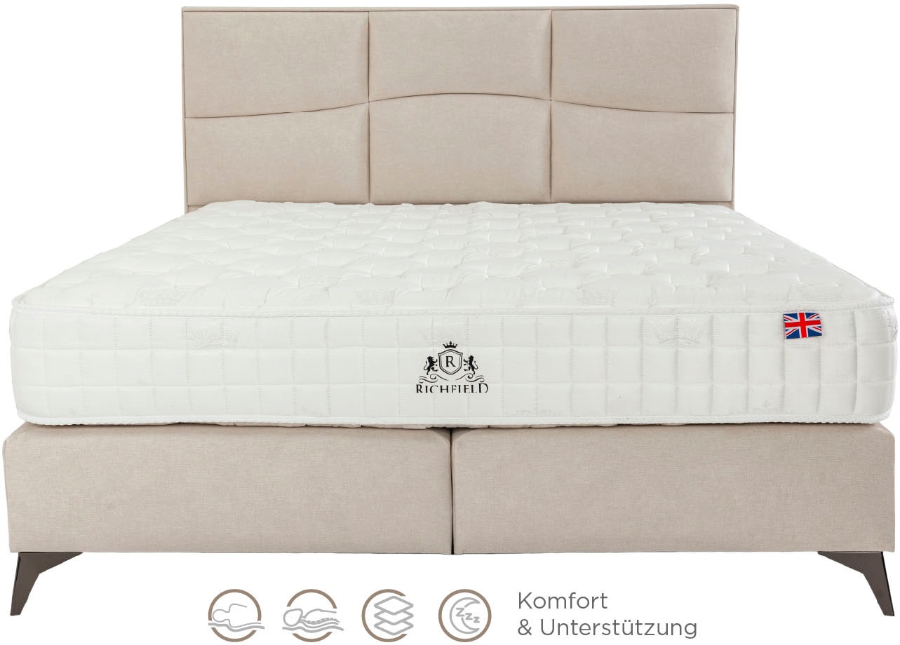 Home affaire Boxspringbett »Violette erhältlich in den Breite 160, 180 & 200cm« inkl. Topper und extra dicker Taschen-Federkernmatratze