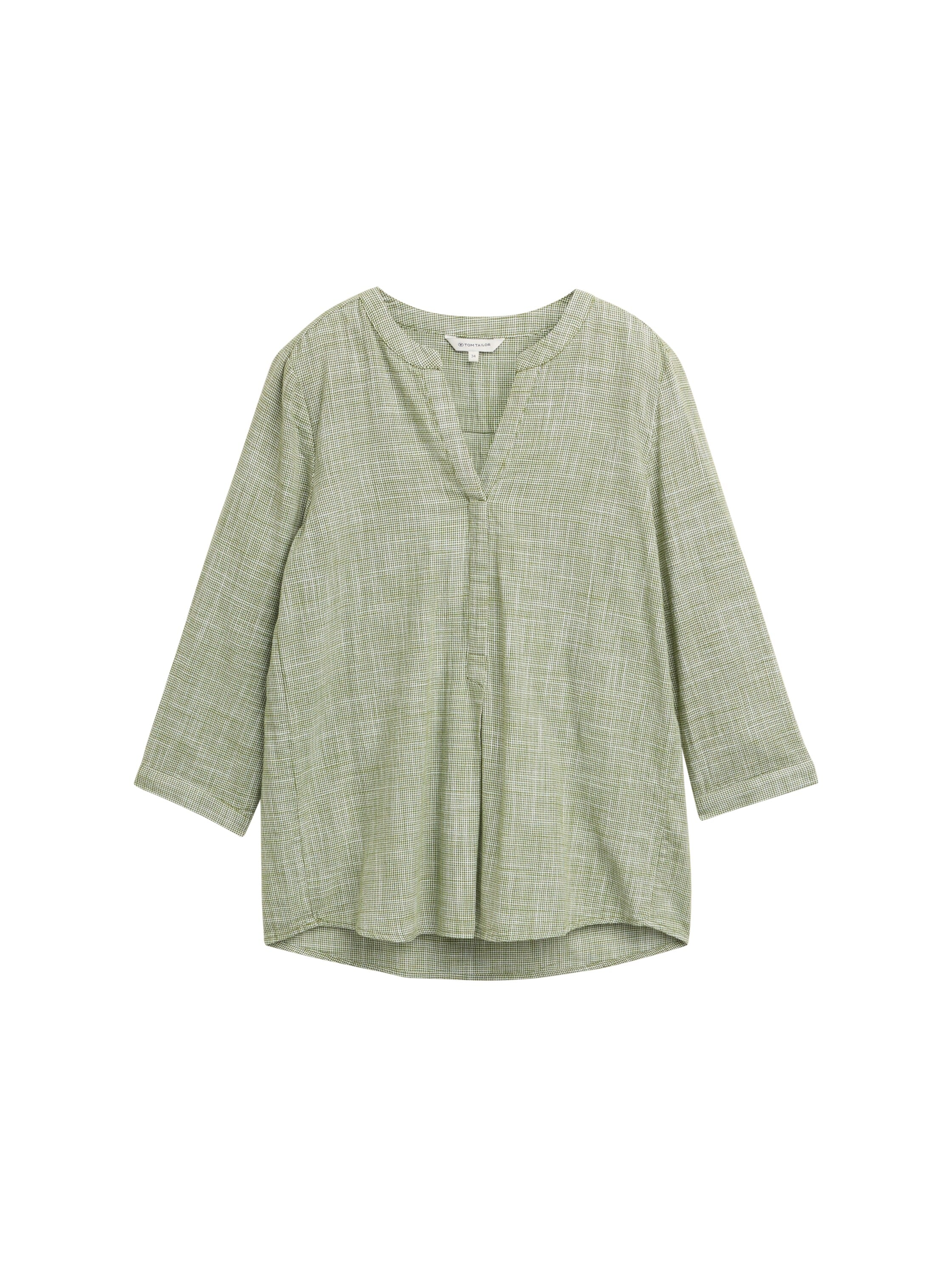 TOM TAILOR Klassische Bluse, mit geschlitztem Rundhalsausschnitt