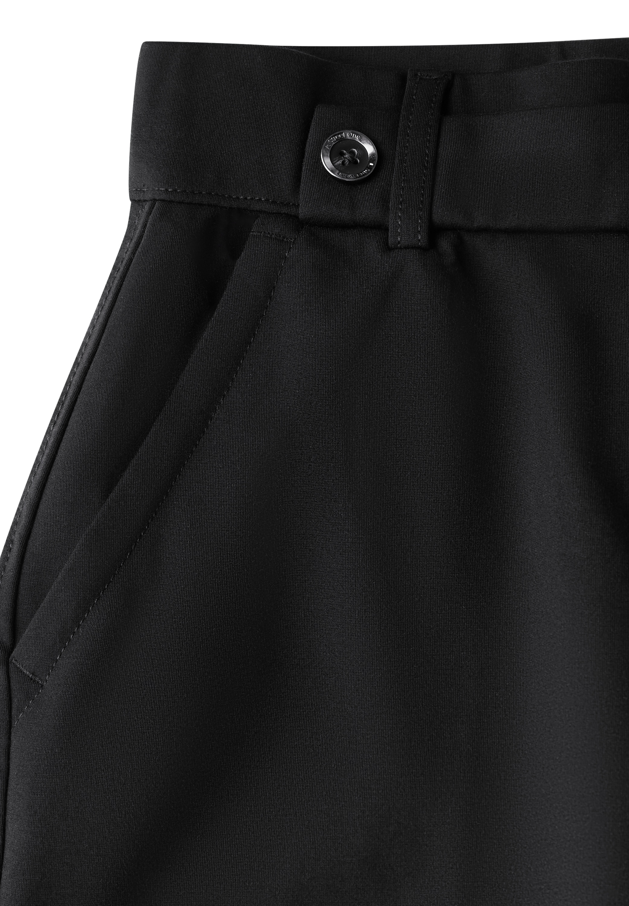 STREET ONE Stoffhose, mit Knopfdetail am Bund