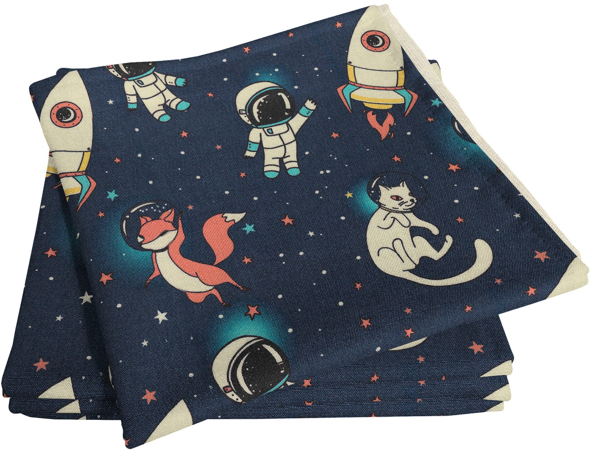 Adam Stoffserviette "Space" GOTS organic,zertifiziert durch CERES 0242für Kinder