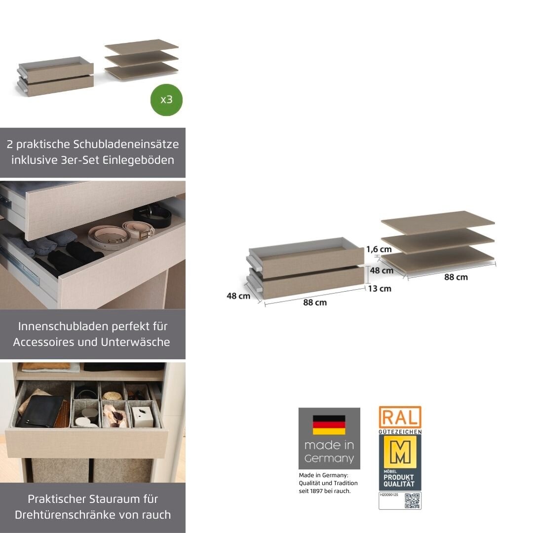 rauch Schubladeneinsatz "Zubehör für Schwebetürenschränke Rauch ORANGE" Set günstig online kaufen