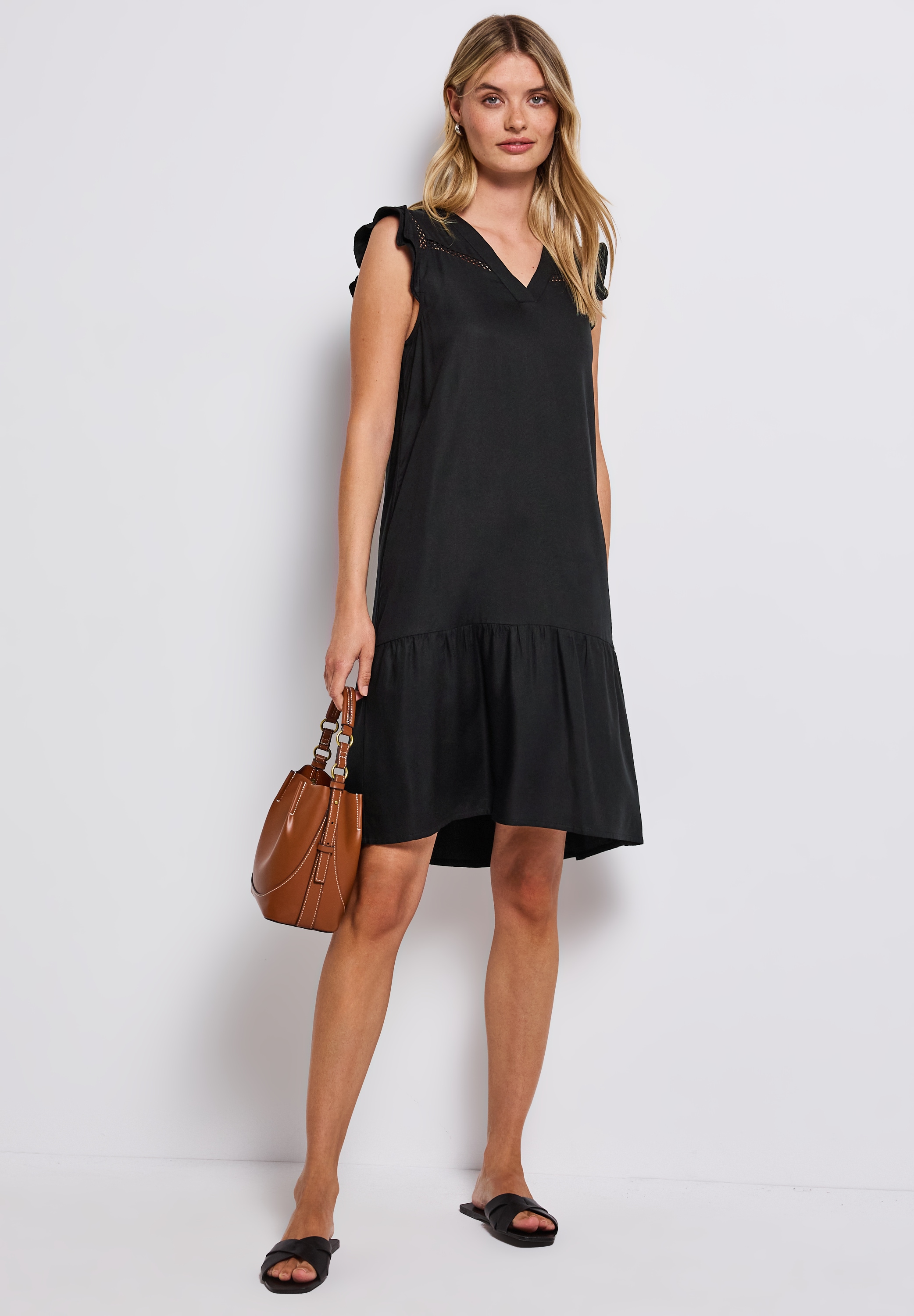 STREET ONE Tunikakleid Ohne Taschen mit Volant und aus Viskose günstig online kaufen