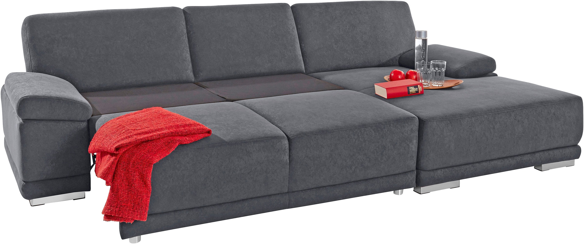 sit&more Ecksofa »Coria L-Form«, mit XL-Recamiere, wahlweise mit Bettfunktion