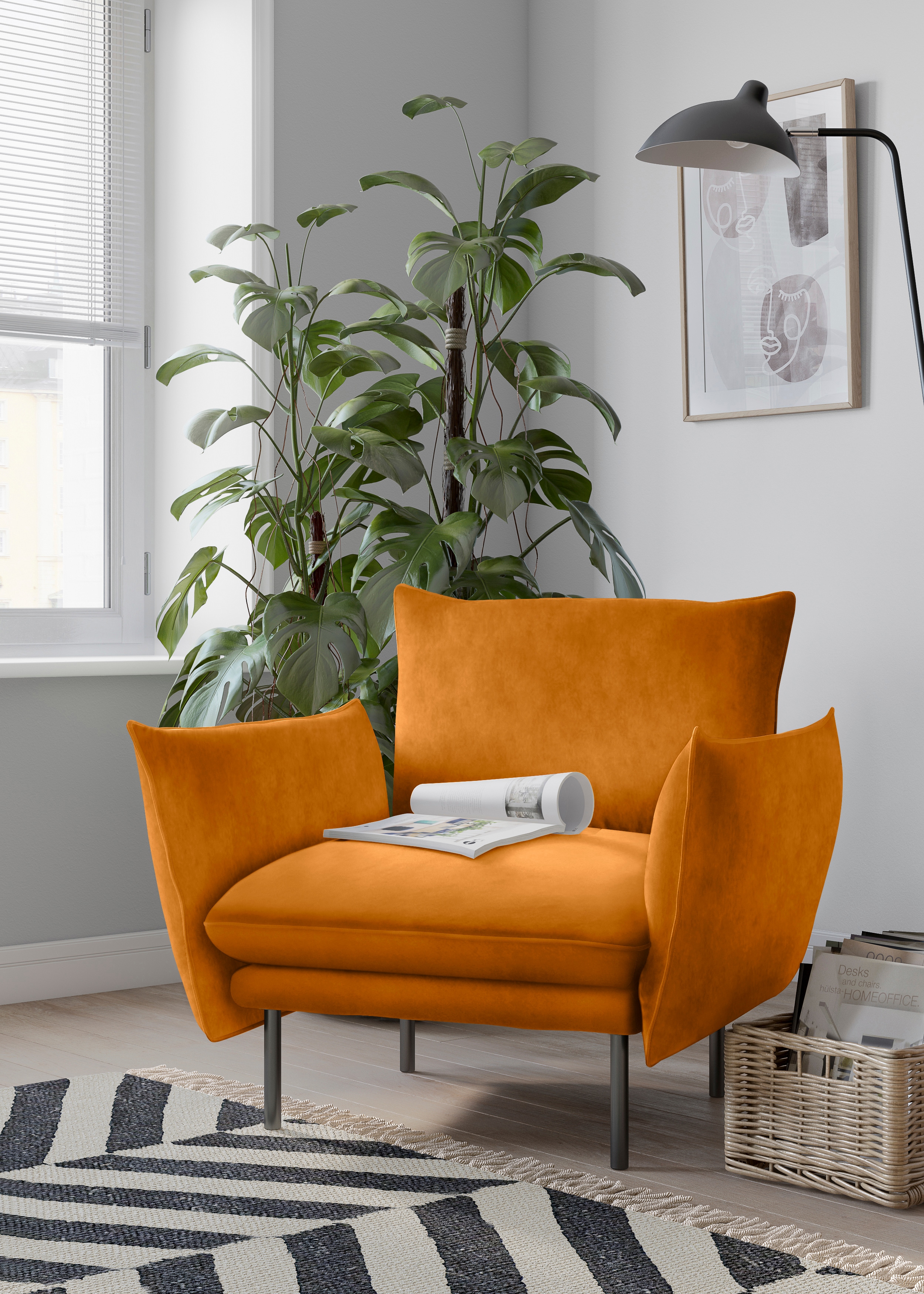 OTTO home Sessel "Stine Cocktailsessel" Besonderes Design durch Kissenoptik und Keder