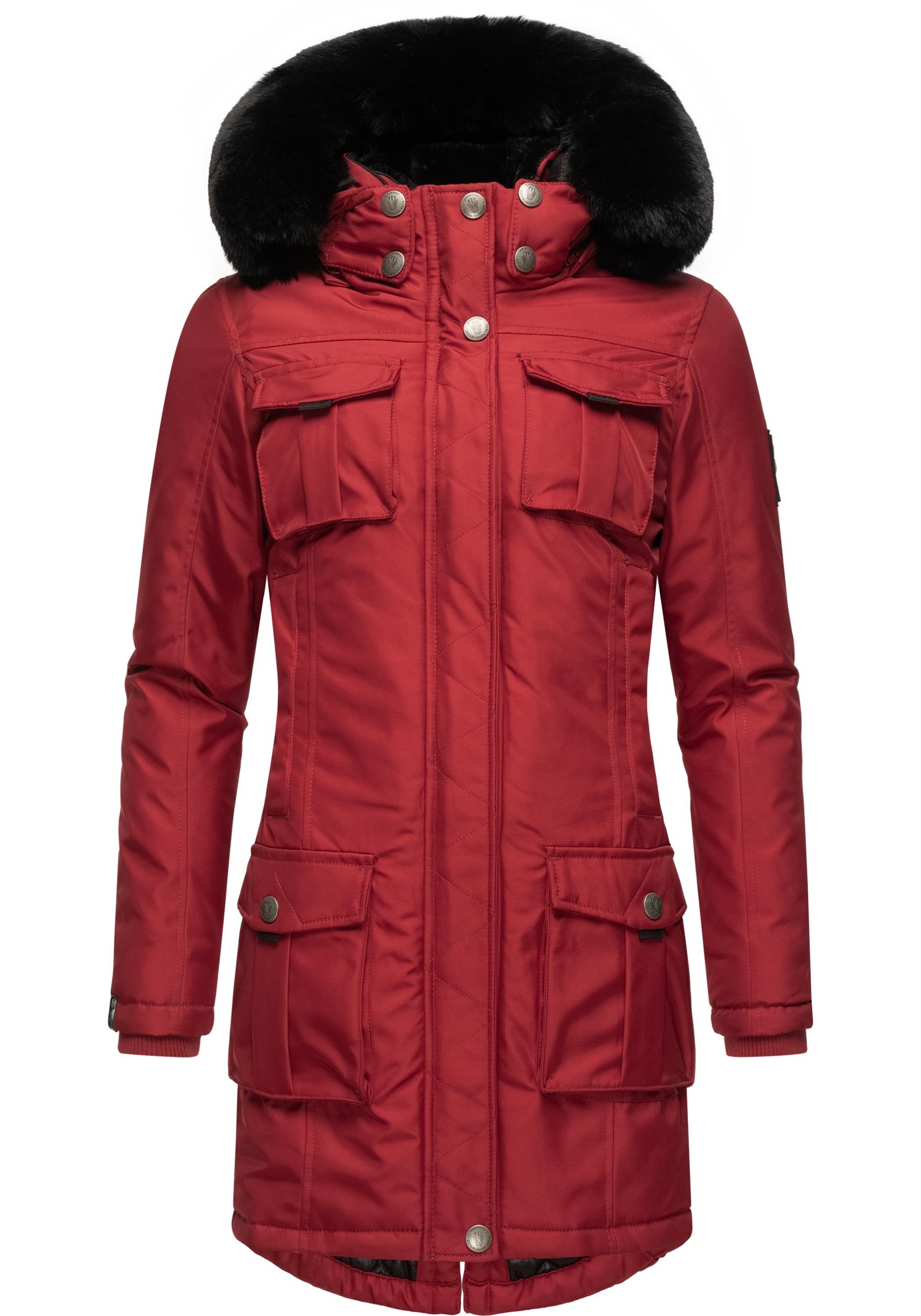 Navahoo Wintermantel »Tiniis«, Parka mit abnehmbarer Kapuze und extra Einkaufstasche
