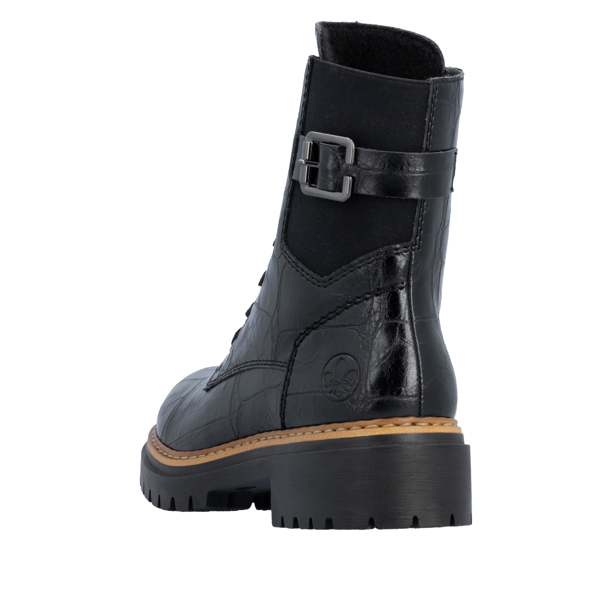 Rieker Schnürboots  Schnürstiefelette, Blockabsatz in Used-Optik