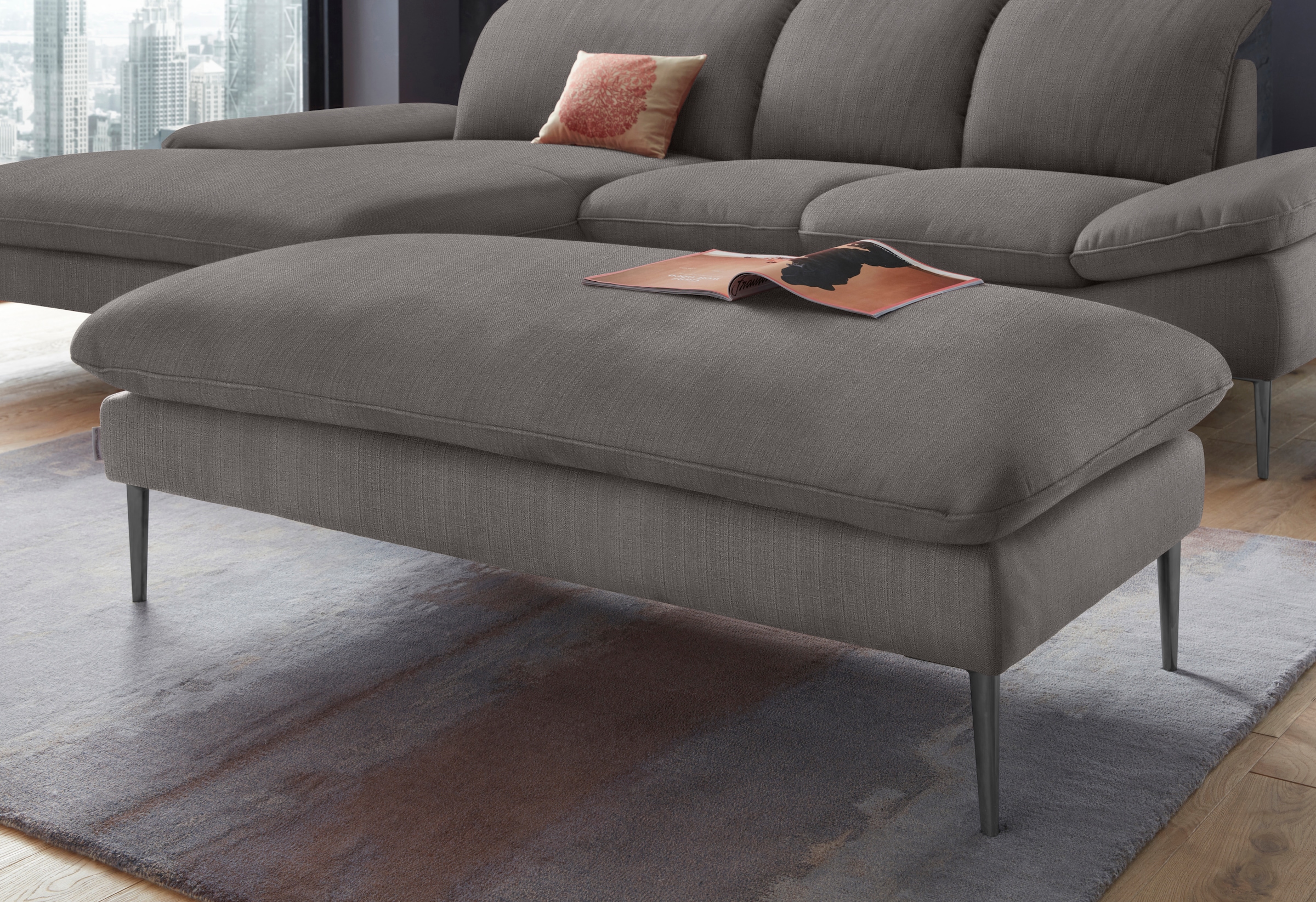 W.SCHILLIG Hocker "enjoy&MORE", Füße schwarz pulverbeschichtet, Breite 151 günstig online kaufen
