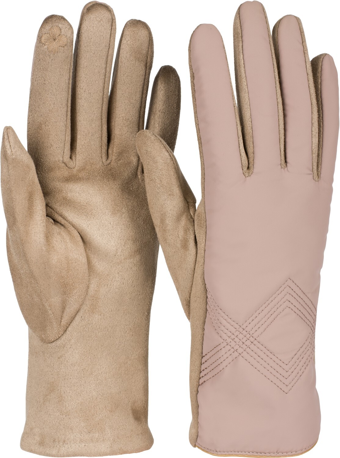 styleBREAKER Fleecehandschuhe "Touchscreen Handschuhe Zick-Zack bestickt" 1 Stk.