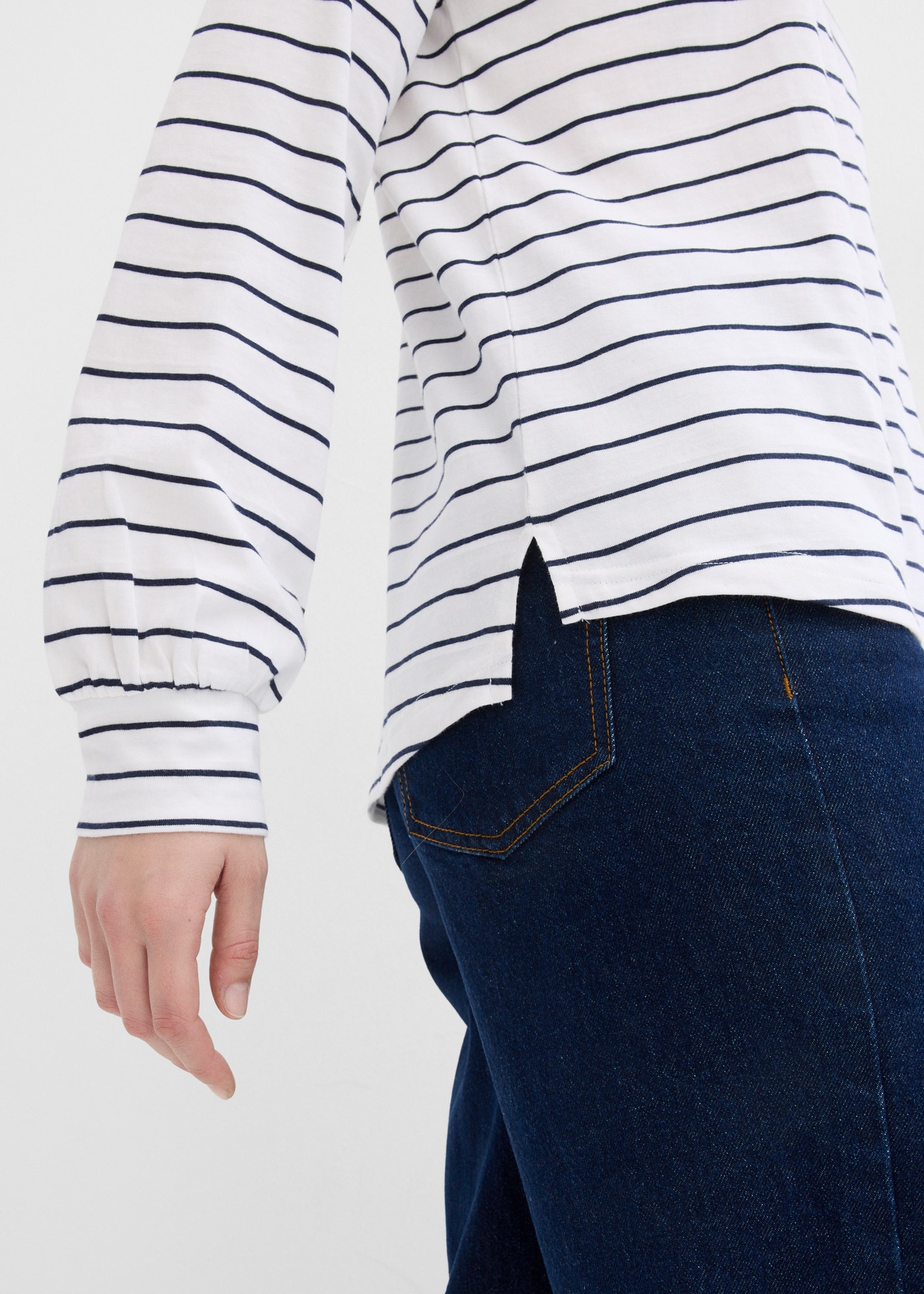 bonprix Langarmshirt lockere Passform mit überschnittenen Schultern, mit Ballon-Ärmeln