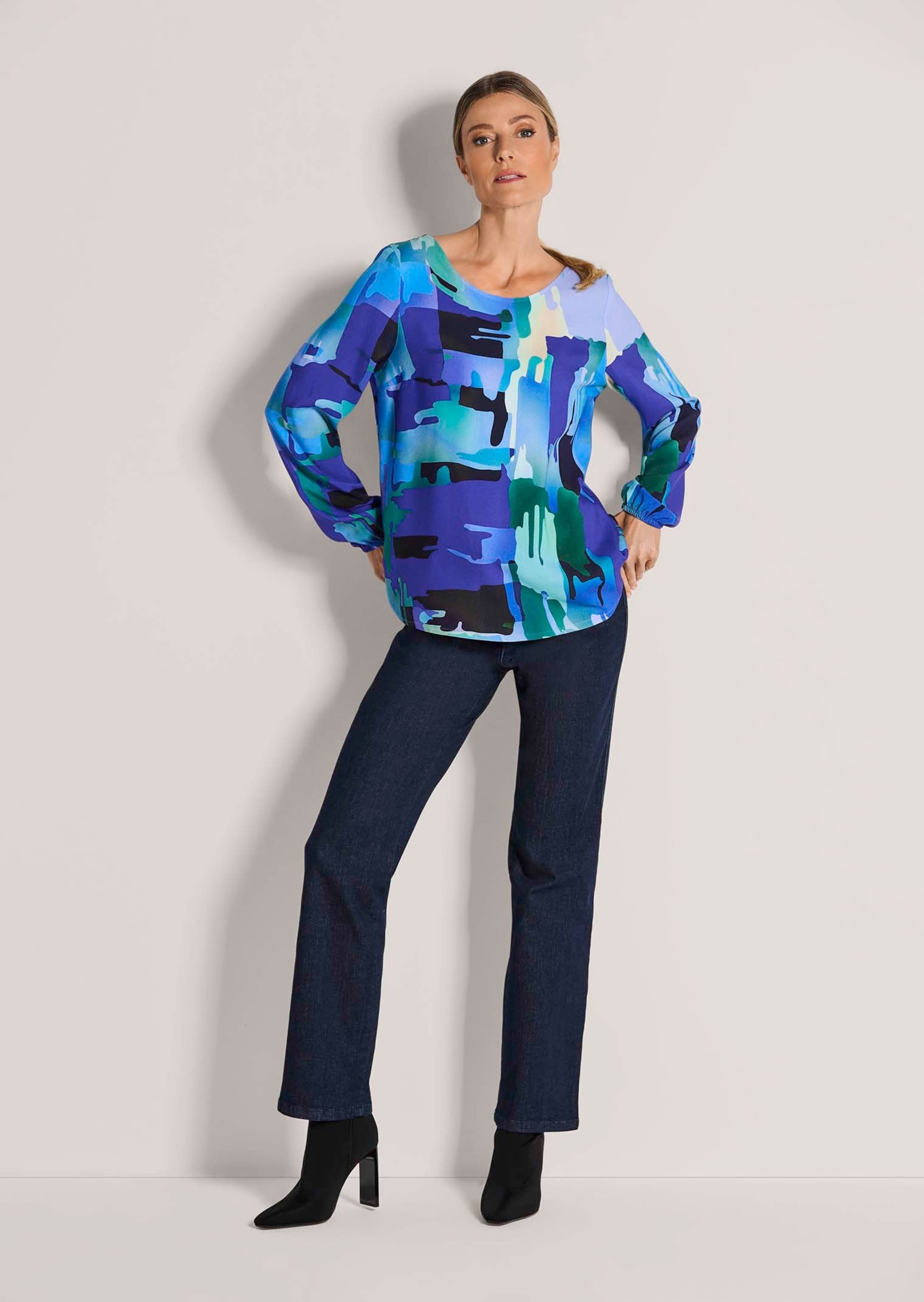 MADELEINE Schlupfbluse "Blusenshirt Stilvolle Viskosebluse mit Grafik-Print günstig online kaufen