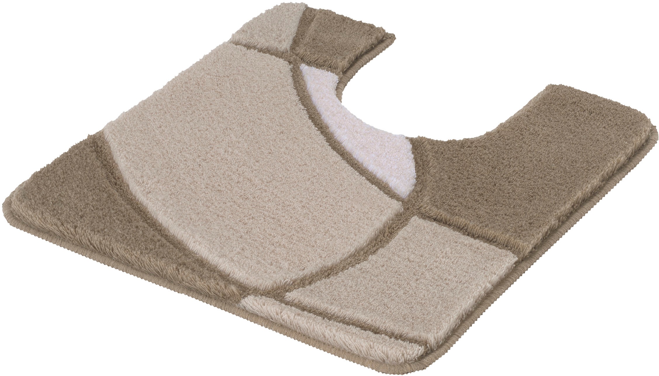 Kleine Wolke Badematte "Kent, Badvorleger, Badezimmer Teppich" Höhe 20 mm rutschhemmend beschichtet fußbodenheizungsgeeignet Badteppich, modernes Design, Hoch-Tief Effekt