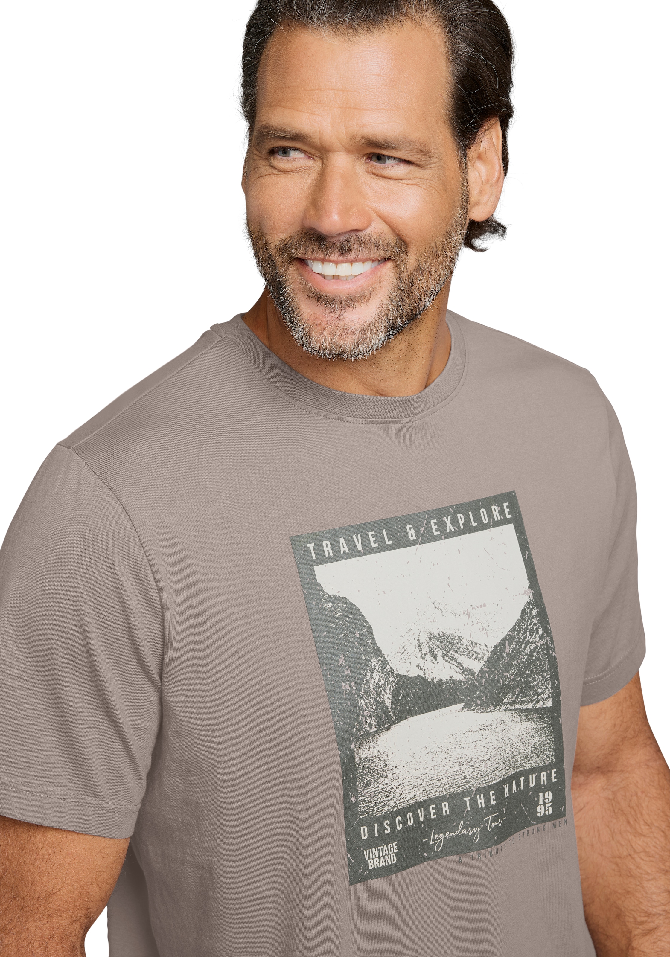 Mans World Print-Shirt, mit modisch-landschaftlichen Druck günstig online kaufen
