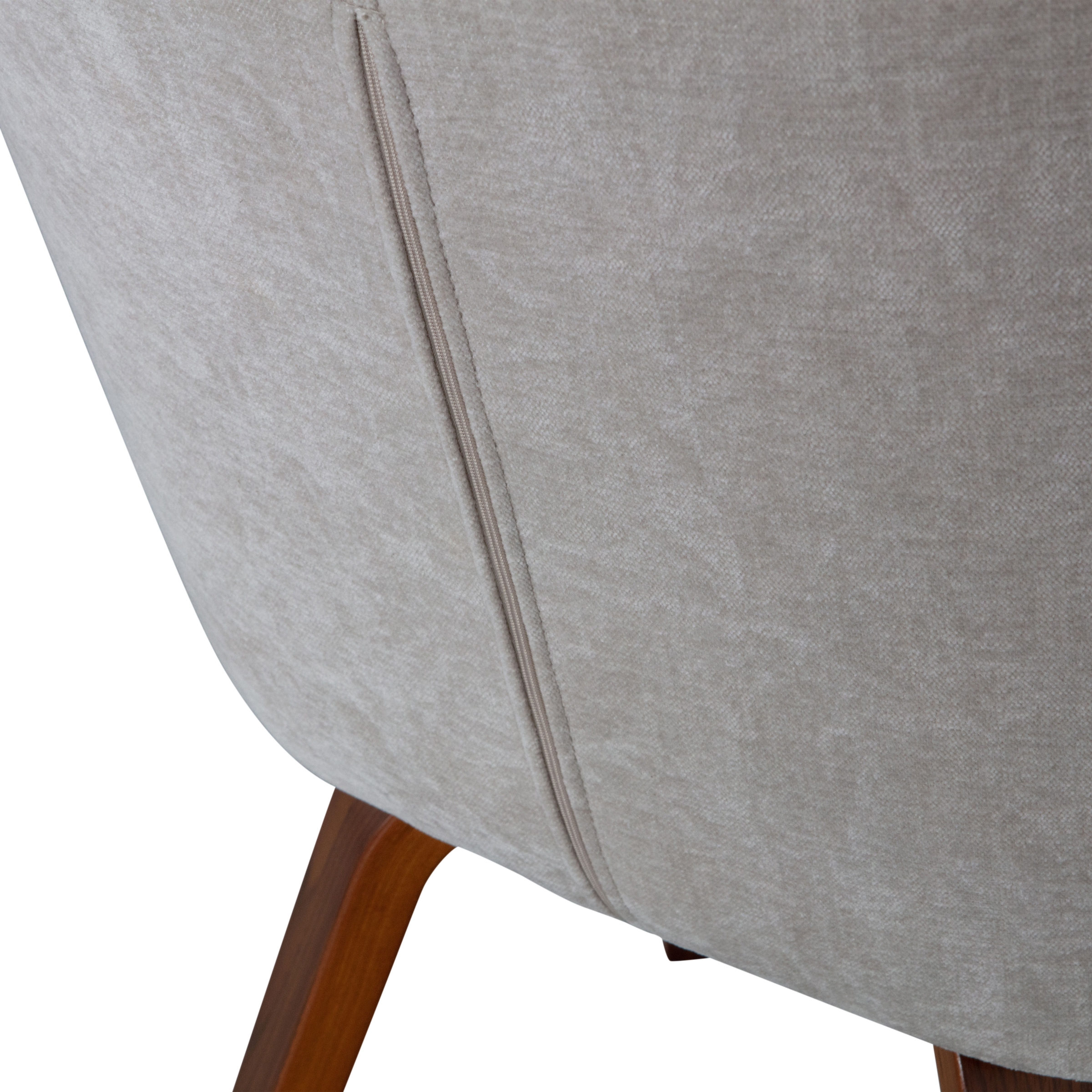 WOOOD Esszimmerstuhl »Base mit Velvet-Melange-Bezug, B 58 x T 58 x H 80 cm« (Set) 2 Stk.Walnussfurnier-Gestell, Armlehnen integriert, Tragkraft 100 kg