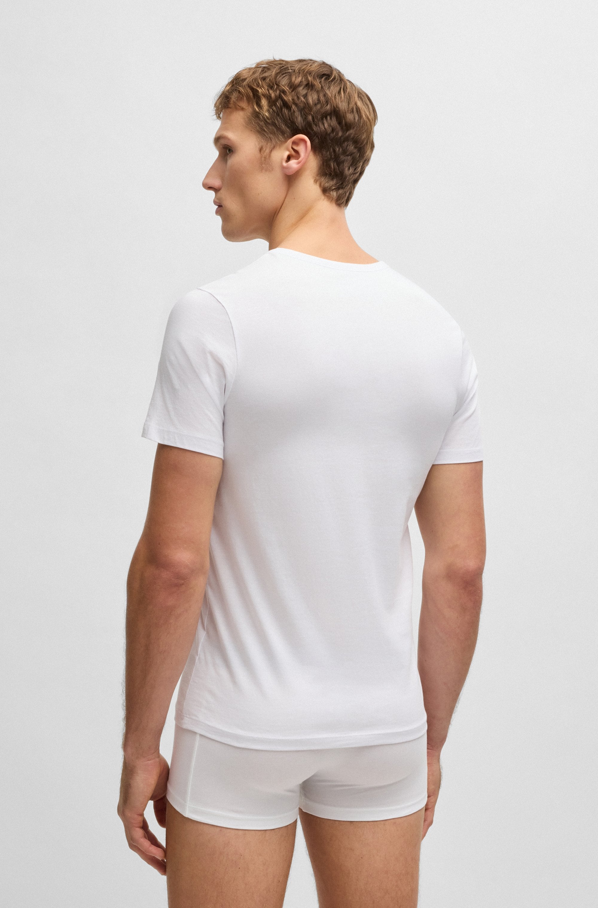BOSS T-Shirt »TShirtRN 3P Classic«, (3 tlg.), mit Logostickerei