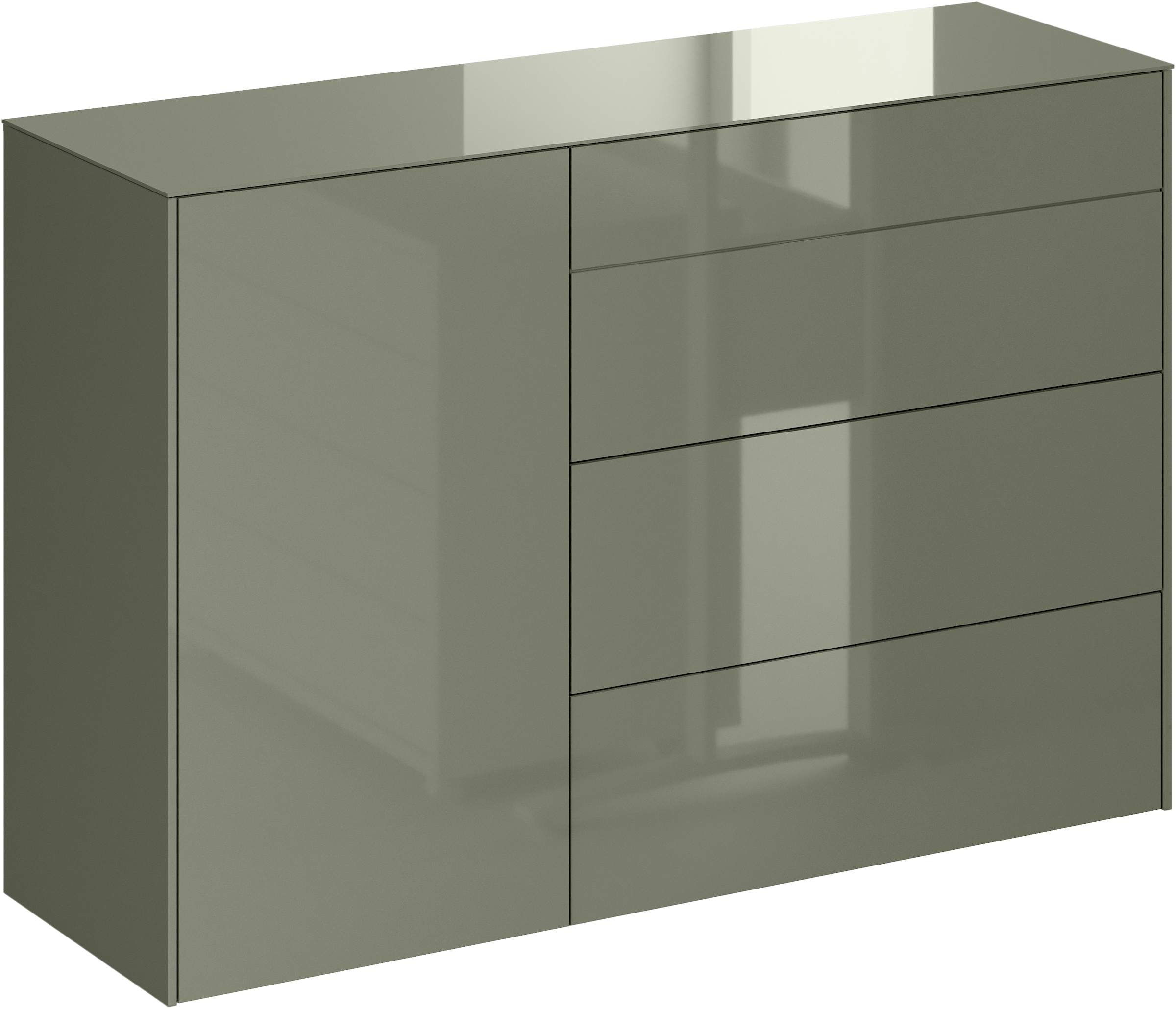 Mäusbacher Kommode Kommode BHT 131/89/42 cm, Push to open, Front+Oberplatte=Glas