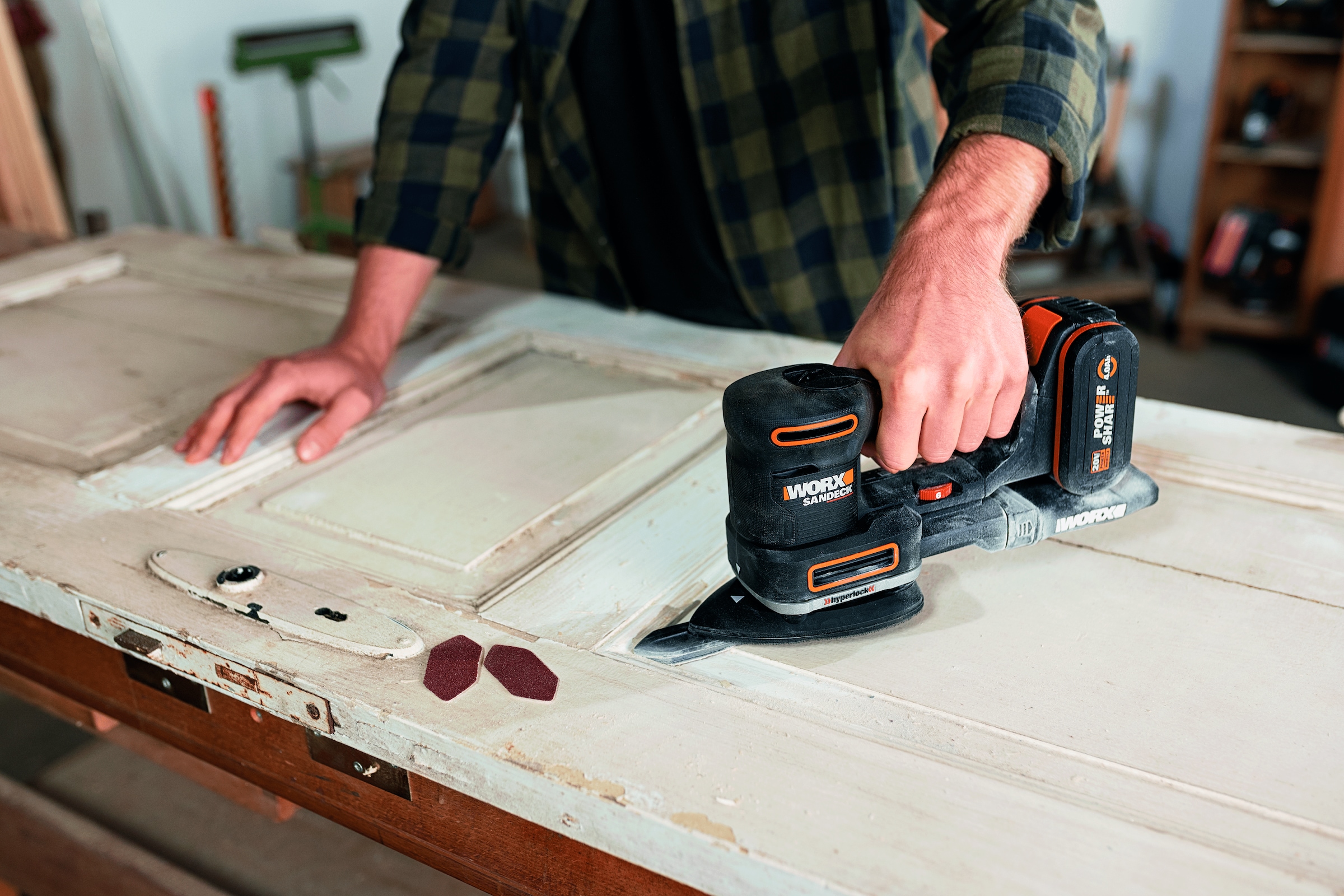 Worx Akku-Multischleifer »WX820«, 5-in-1 Funktionen, DustStop-Mikrofilter, inkl. Akku & Ladegerät