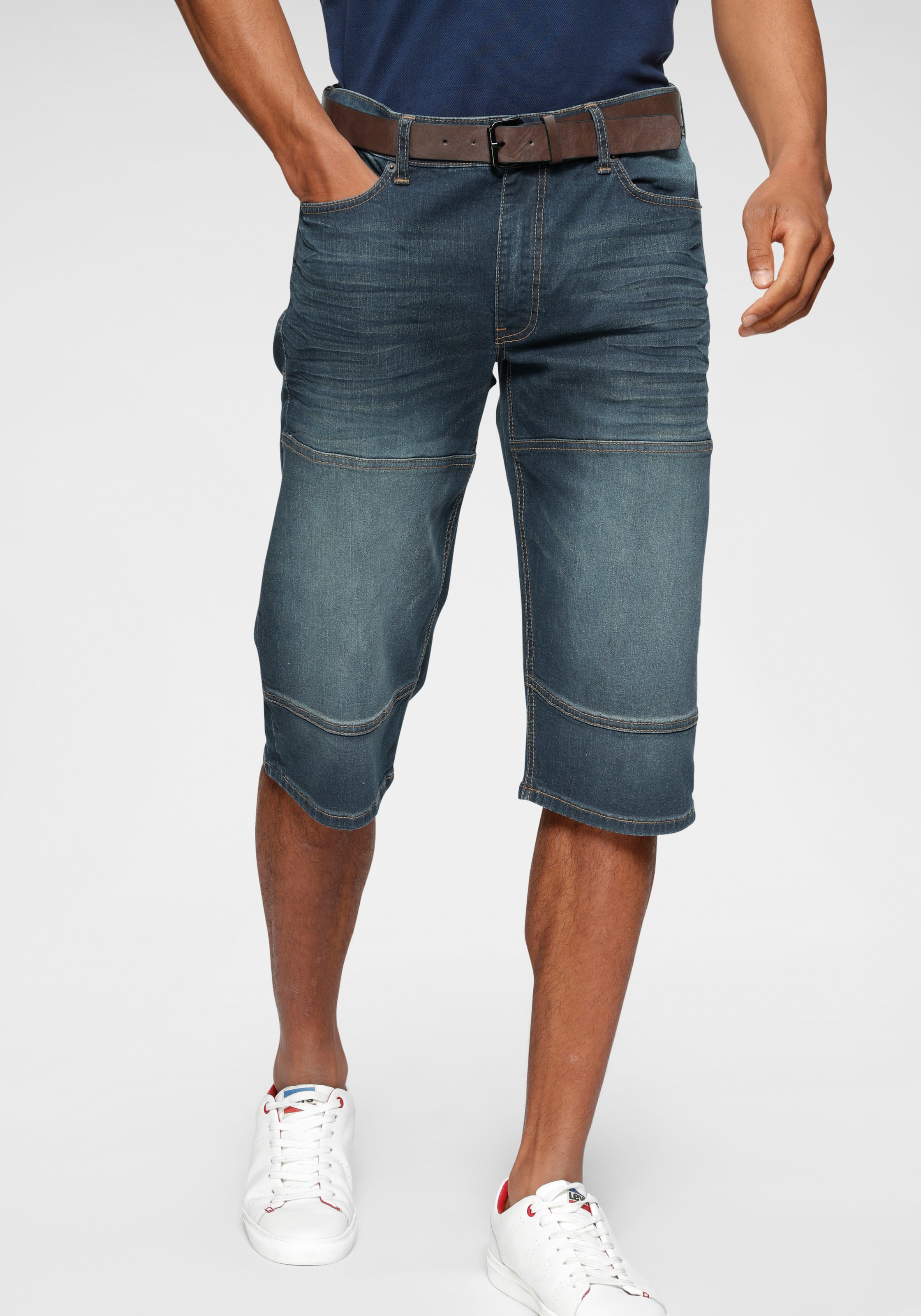H.I.S Jeansbermudas "HANTZ" Set, mit abnehmbarem Gürtel, 2 Stk. gerader Bei günstig online kaufen