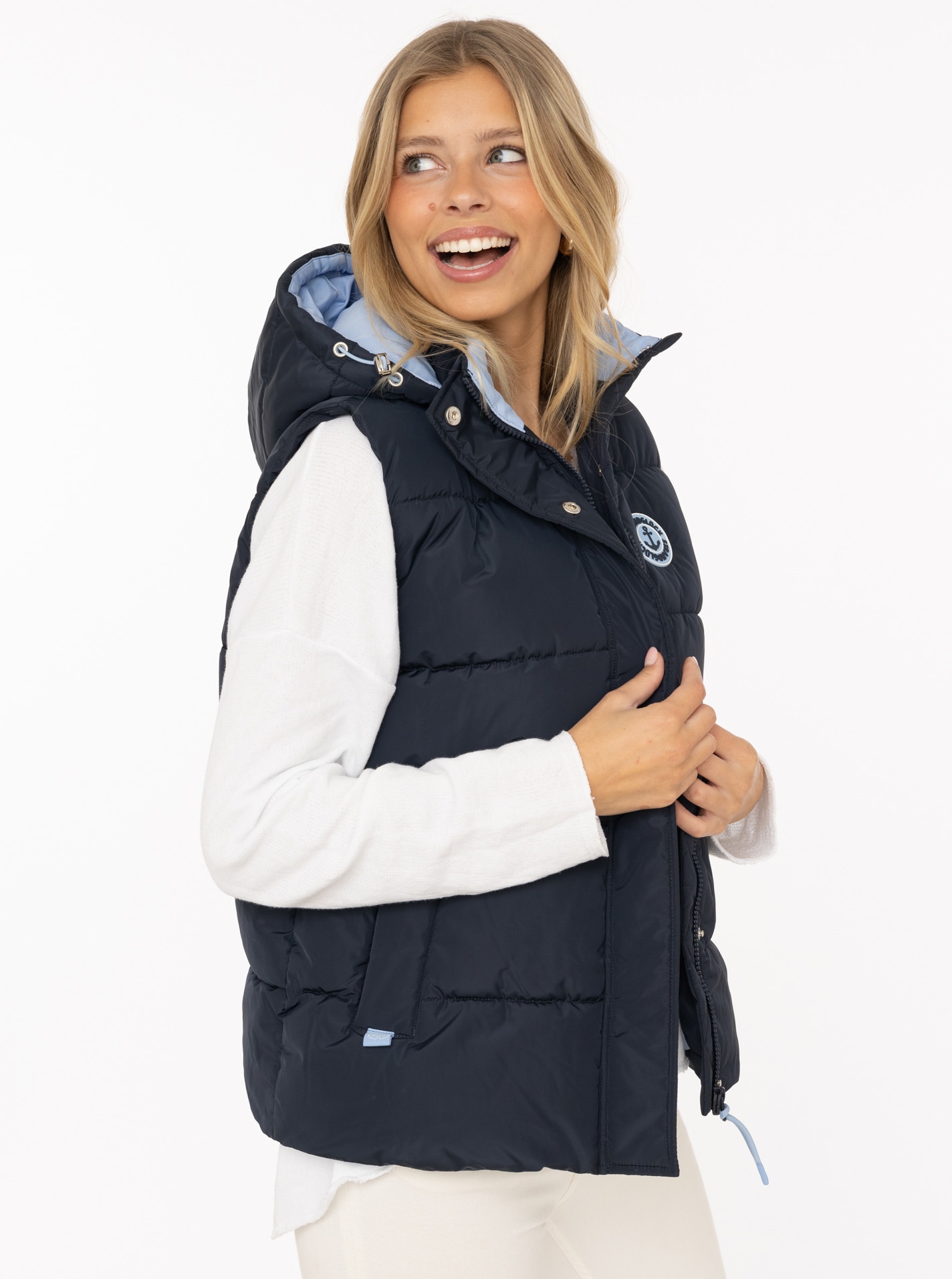 Zwillingsherz Steppweste »"Strandglück"« Kapuze, Eingriffstaschen, Ankermotiv