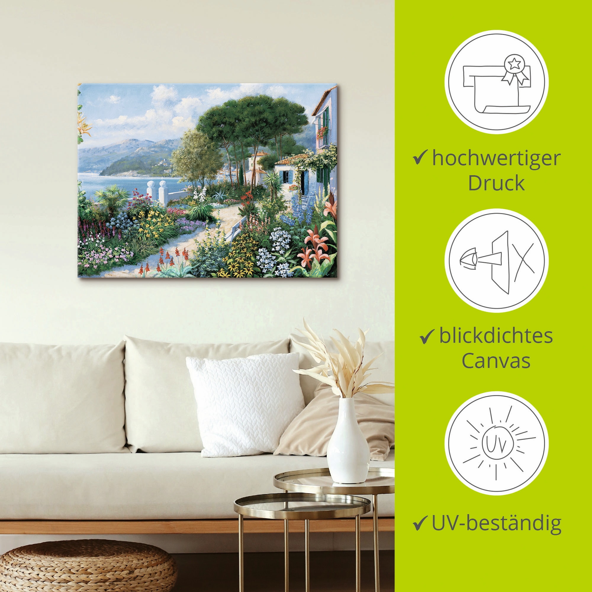 Artland Wandbild »Verstecktes Paradies«, Garten, (1 St.), als Leinwandbild, Wandaufkleber in verschied. Größen